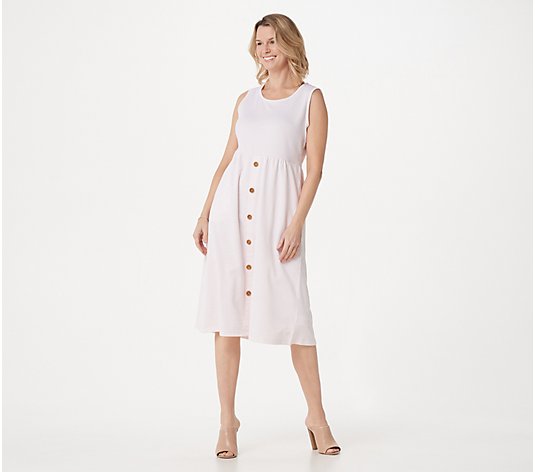Denim & Co. Regular Seersucker Sleeveless Midi Dress