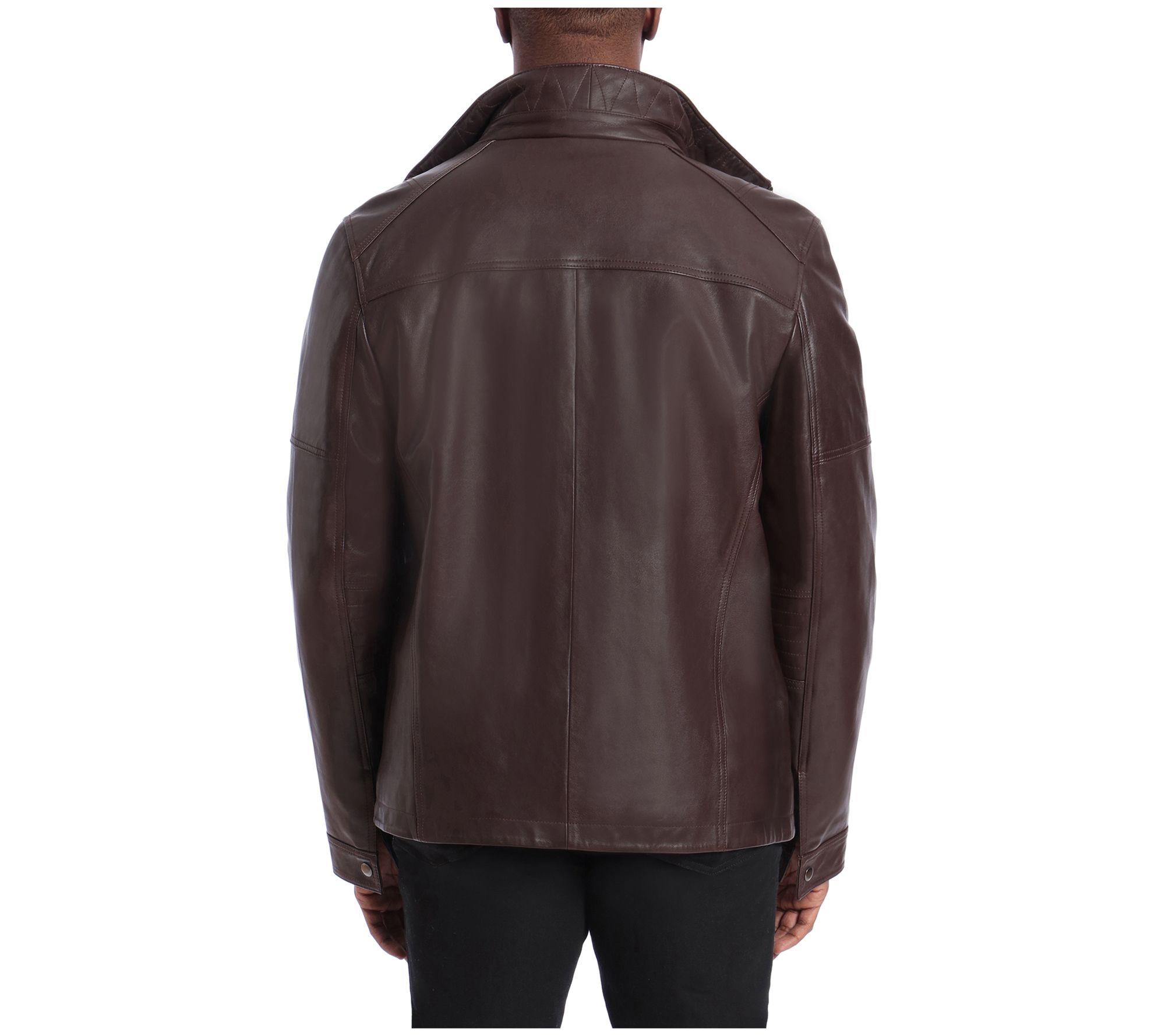 Bagatelle Men's Heritage Lamb Leather Jacket with Knit Insert - QVC.com