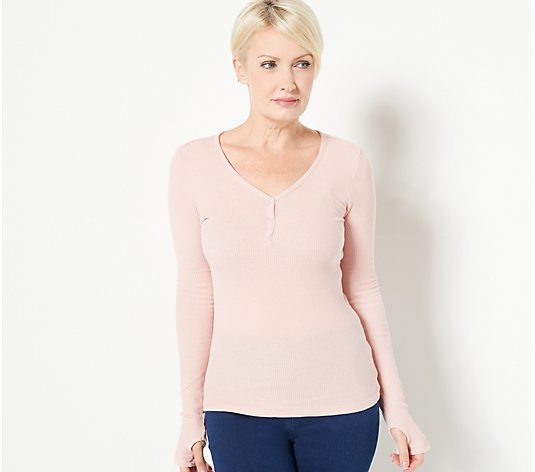 NYDJ Forever Comfort Henley with Thumb Detail