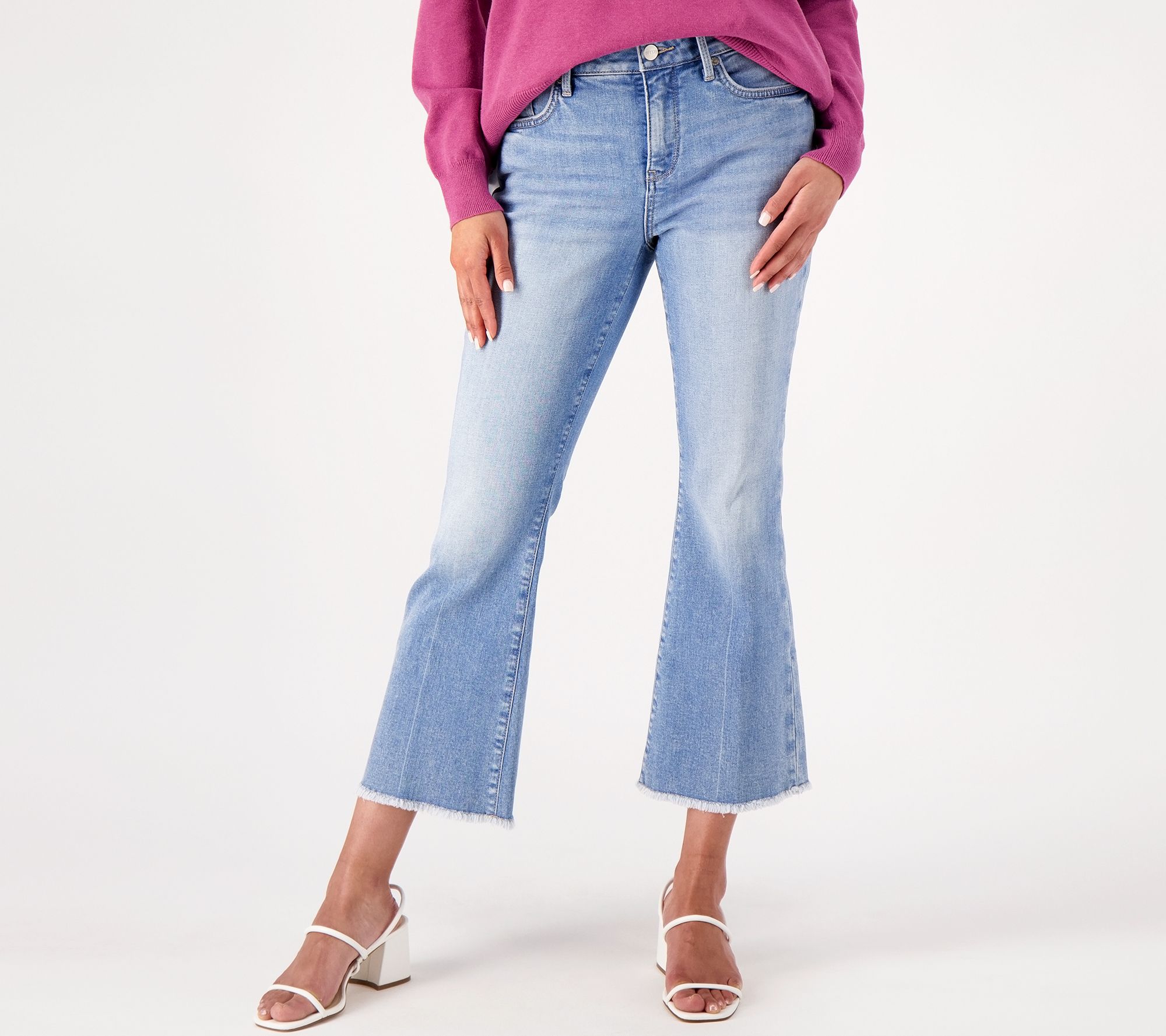 NYDJ Ava Daring Ankle Flare Jeans with Fray Hem- Quinta - QVC.com