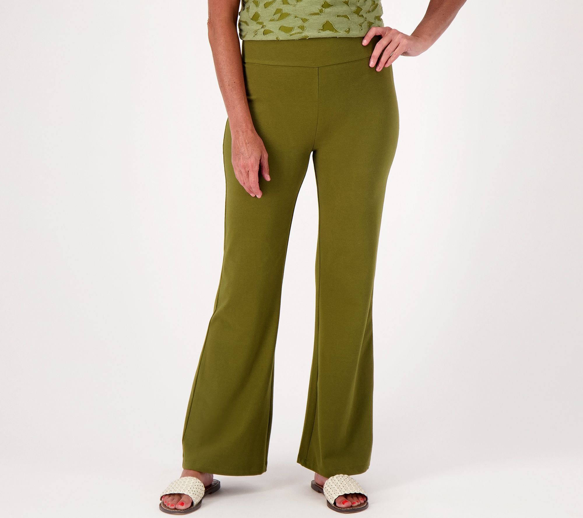 LOGO by Lori Goldstein Regular Knit Traveler Pants