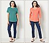 "As Is" Denim & Co. Essentials Perfect Jersey Pack of Two Knit Tops, 1 of 4