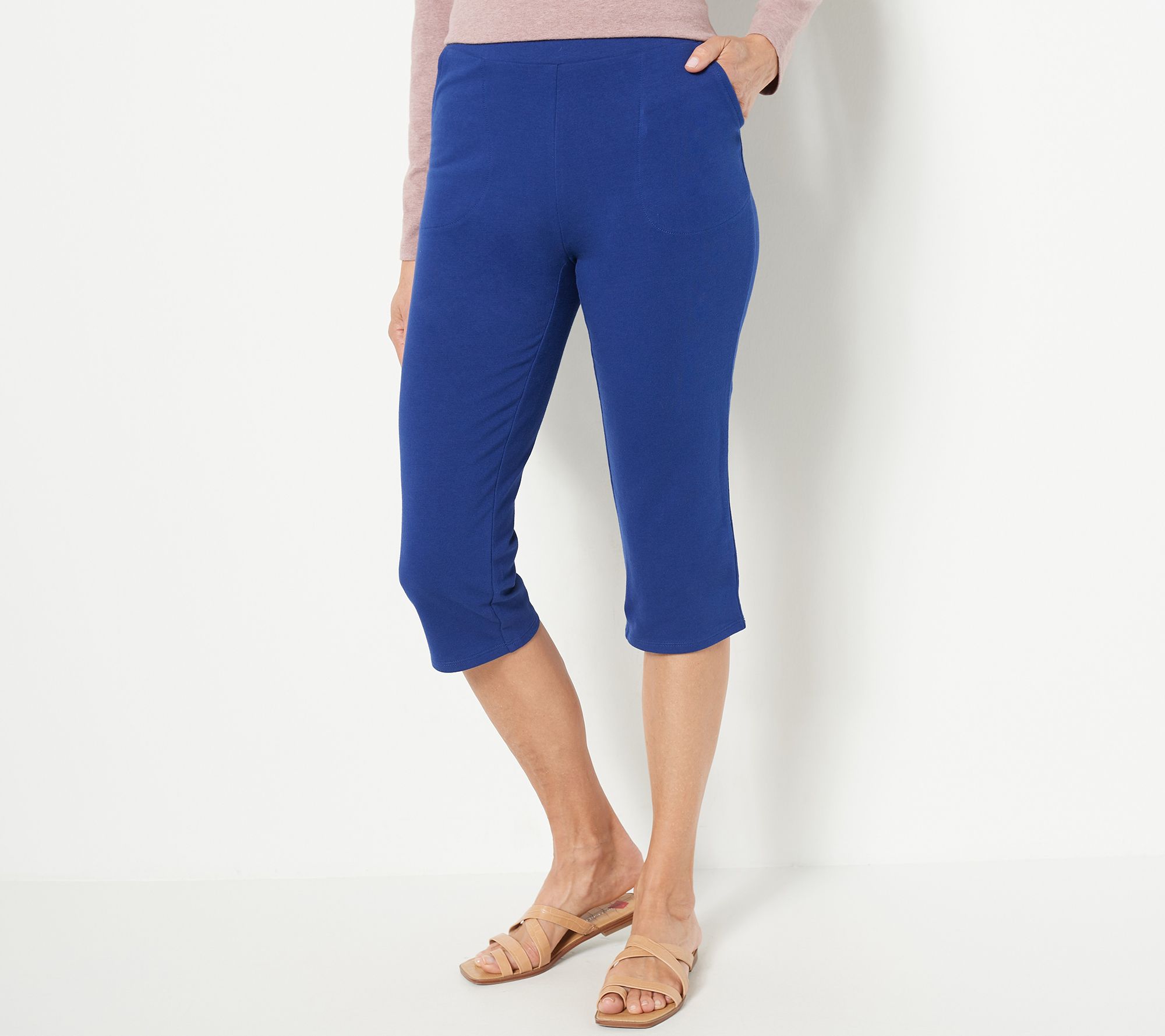 "As Is" Belle Beach by Kim Gravel Petite French Terry Seaside Pants