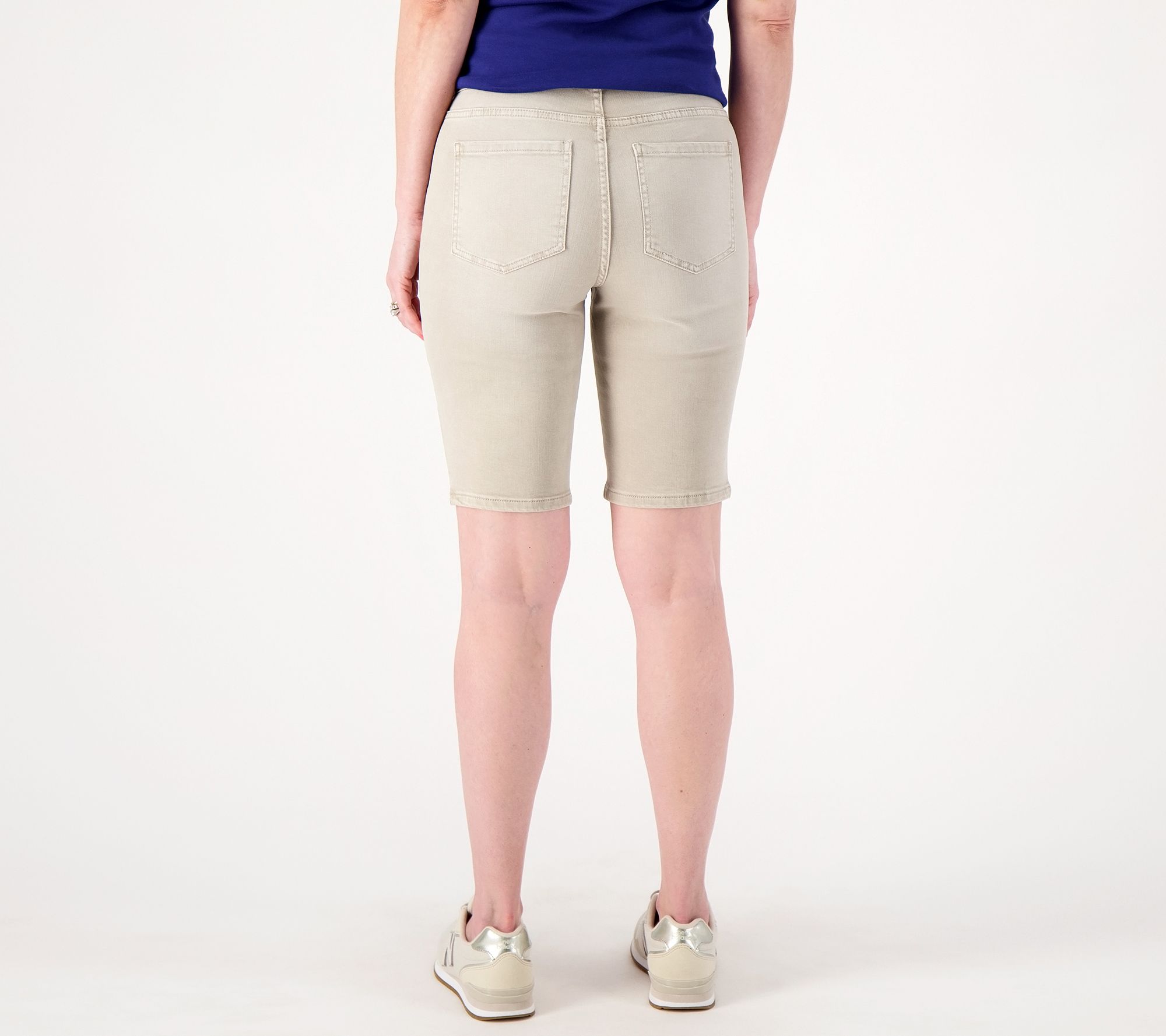 Isaac Mizrahi Live! True Denim Petite Pull On Bermuda Shorts