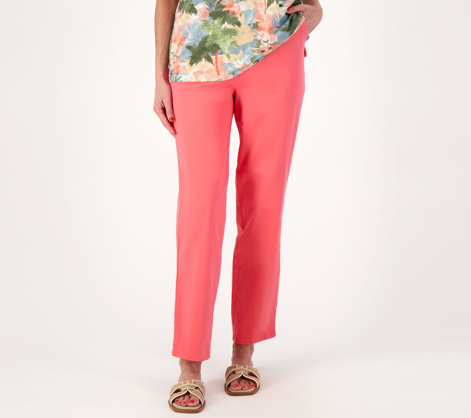 Denim & Co. Original Waist Stretch Regular Side Pocket Pant-Seasonal