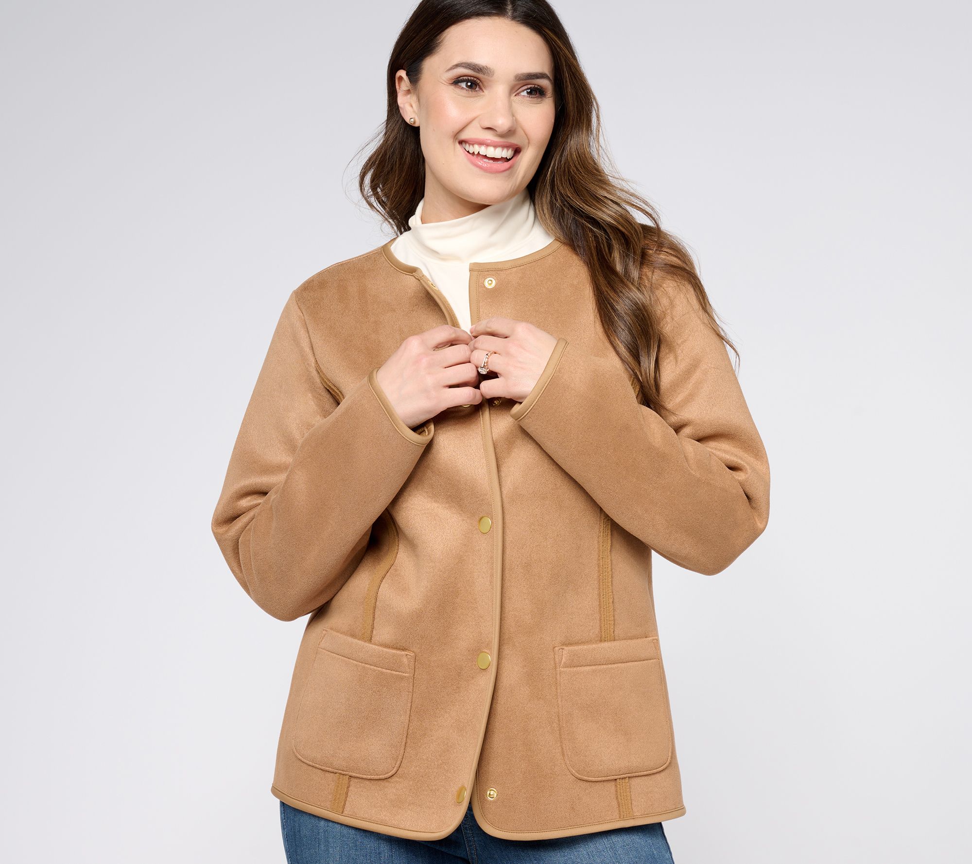 Qvc susan graver fleece coats best sale