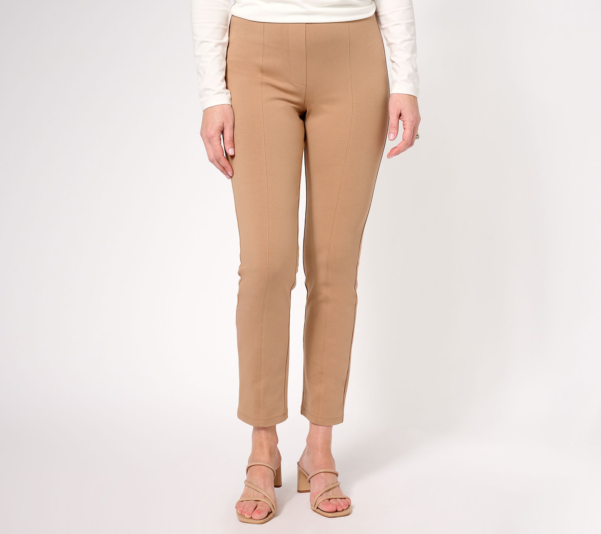 "As Is" Susan Graver Weekend Regular Stretch Slim Leg Pull On Ankle Pants
