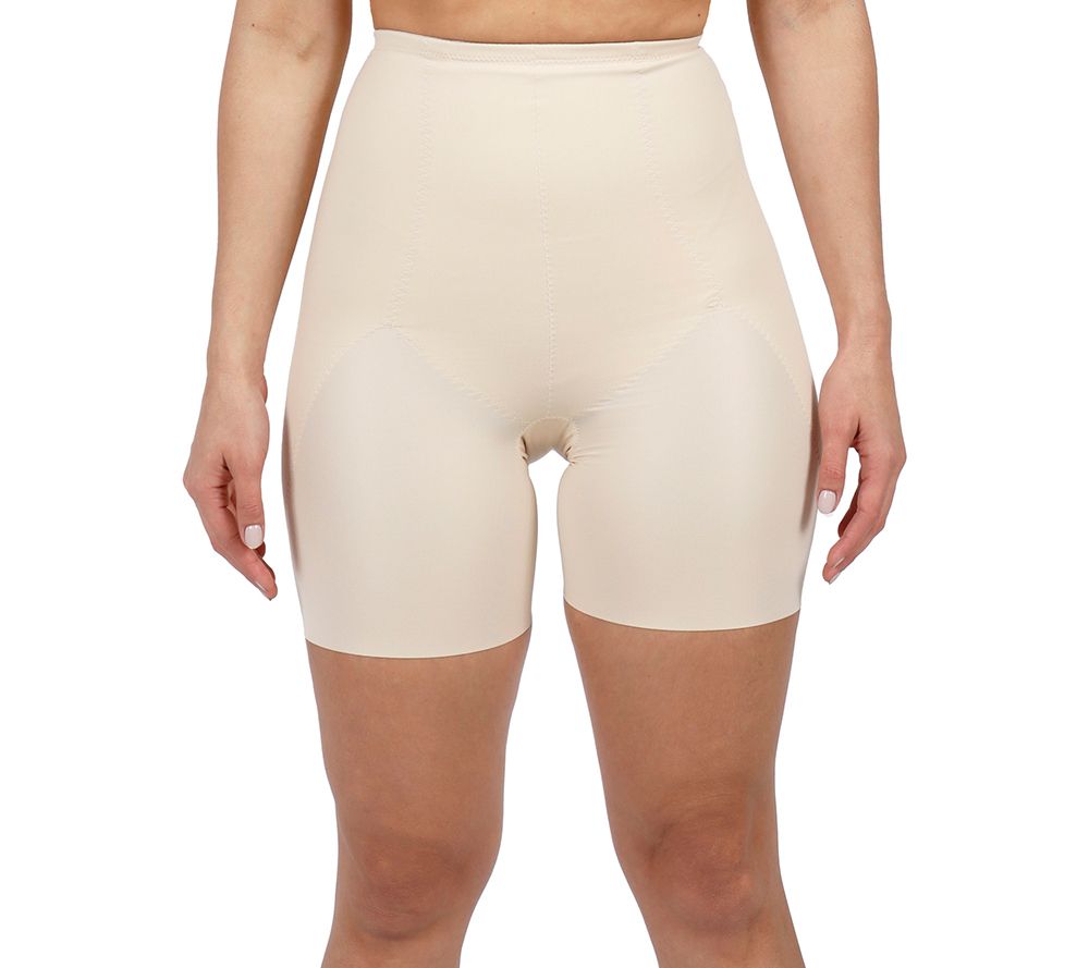 MeMoi SlimMe Short Sleeve Braless Full Bodysuit with Thigh Shaper