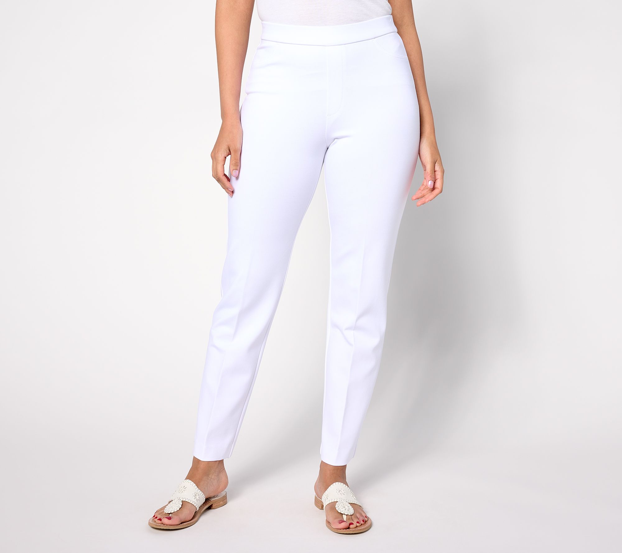 "As Is" GRAVER Susan Graver Petite Status Straight Leg Ankle Pants