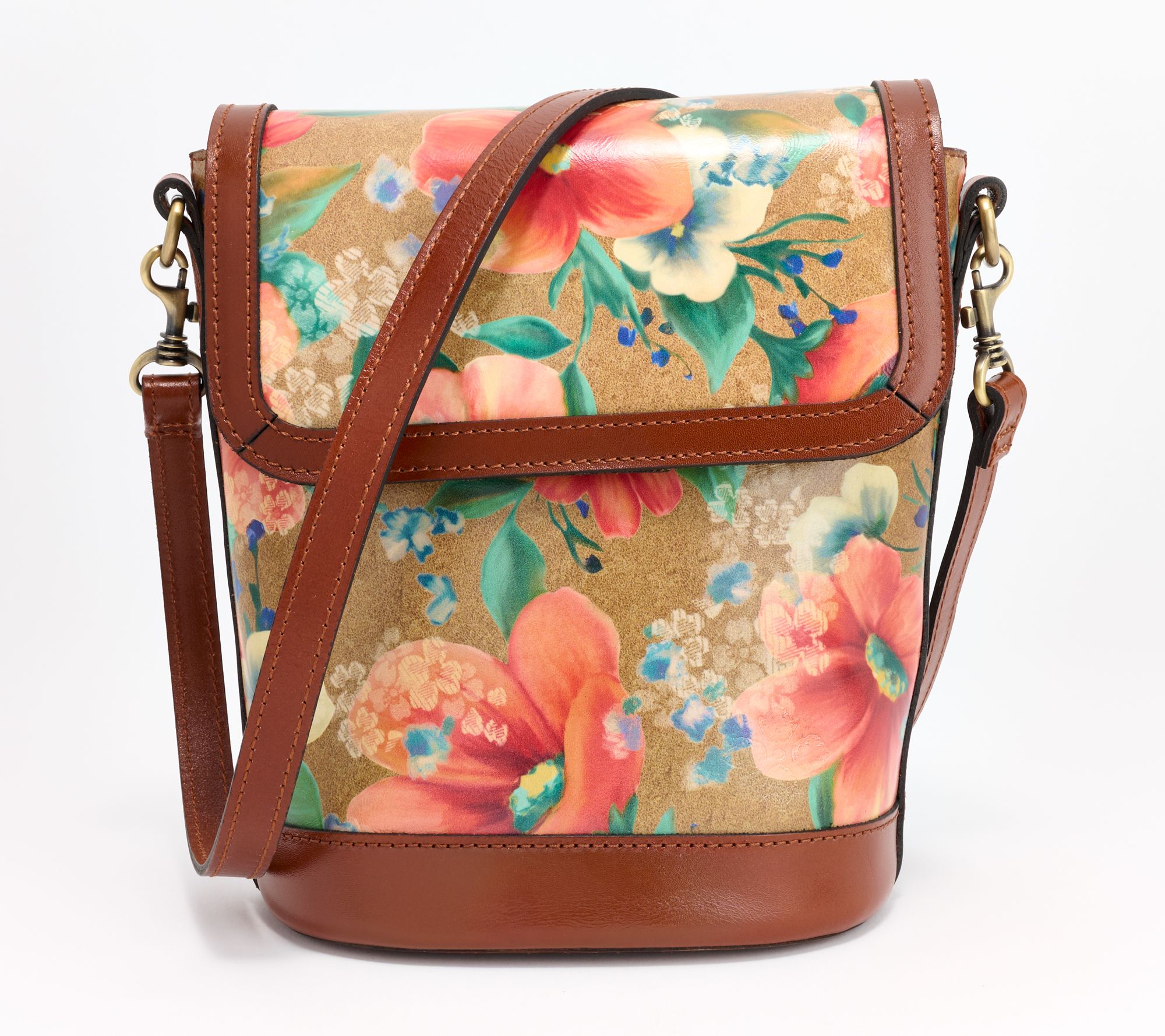 "As Is" Patricia Nash Ermi Large Leather Front Flap Crossbody