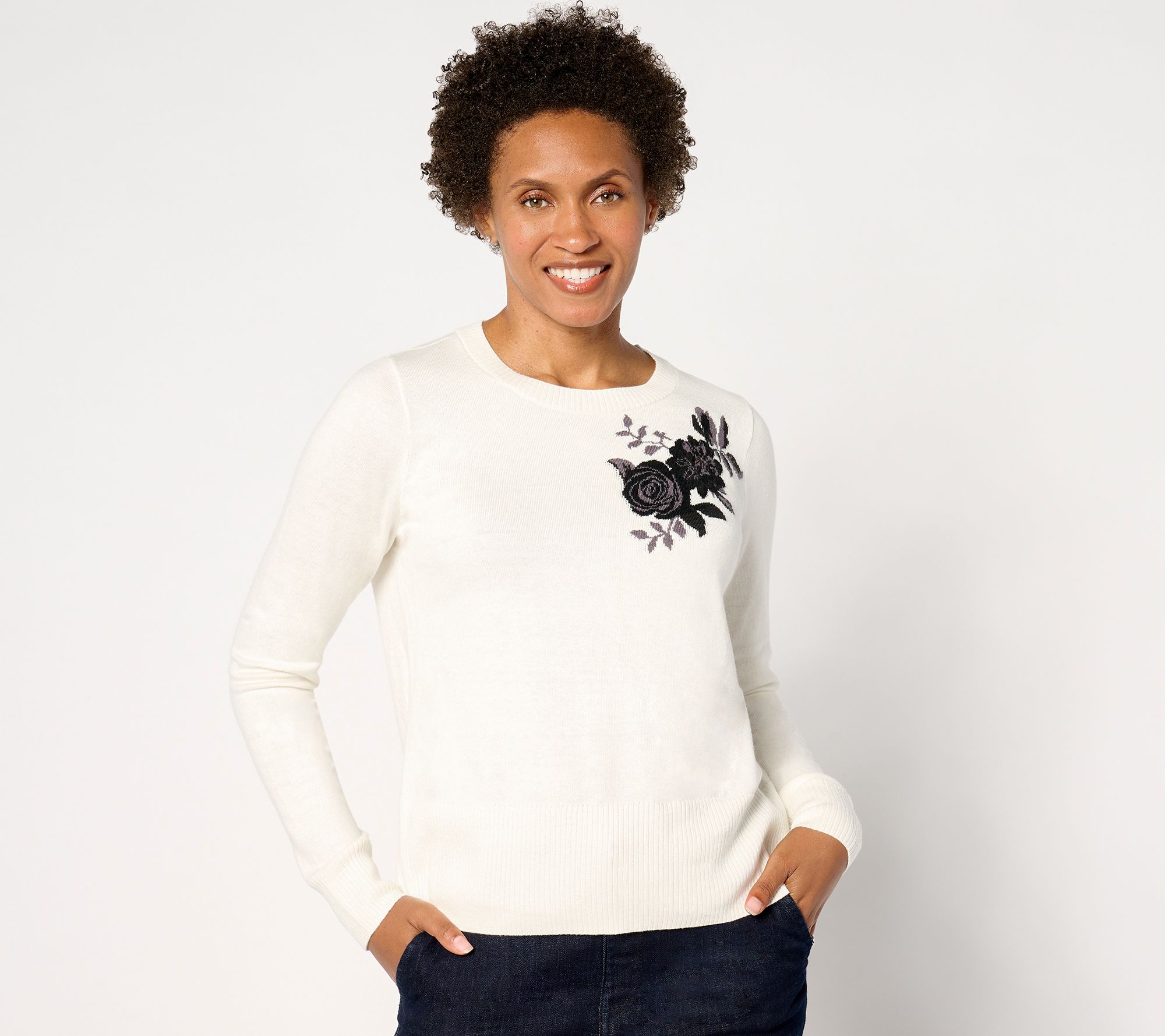 Studio Park X Jane Treacy Placed Floral Sweater