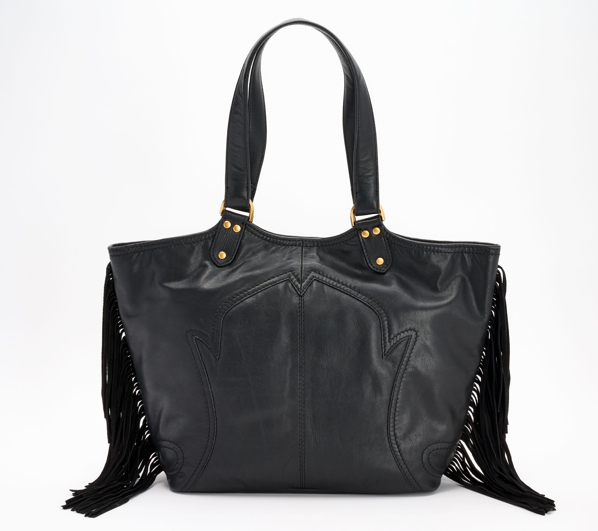 Vince Camuto Sandi Genuine Leather Tote with Fringe