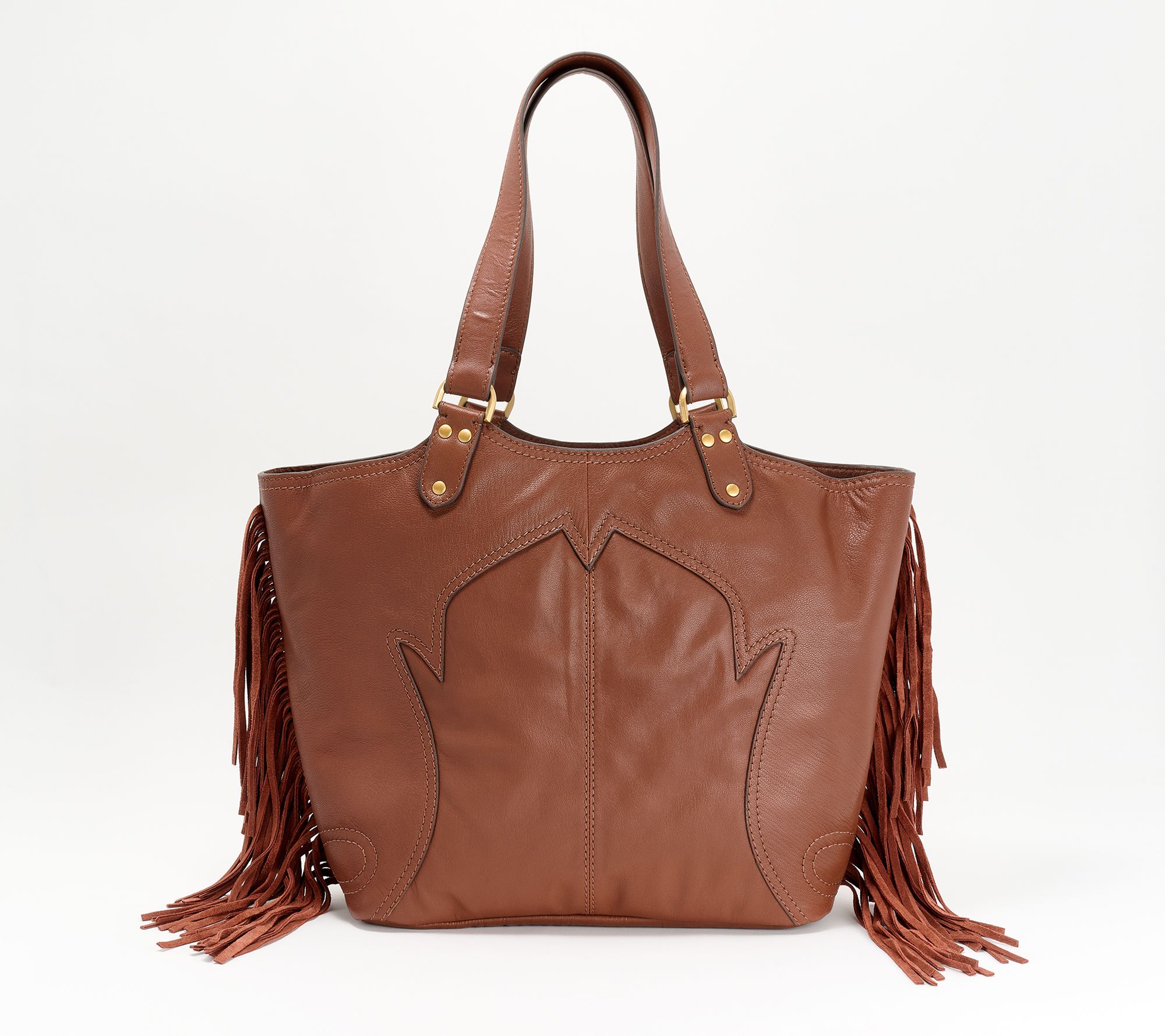 Vince Camuto Sandi Genuine Leather Tote with Fringe