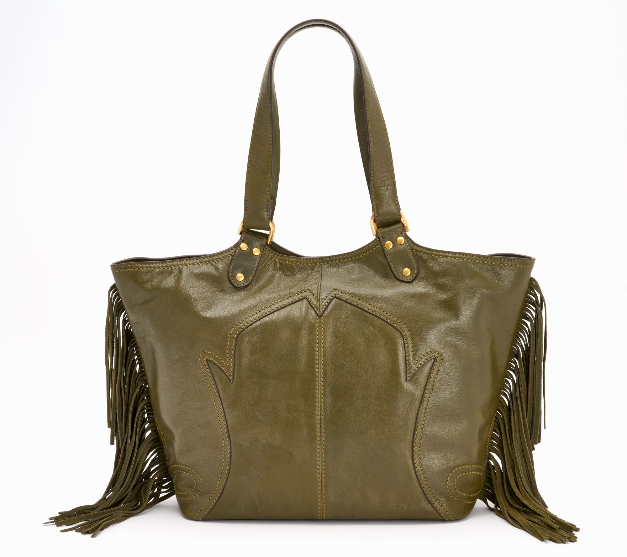 Vince Camuto Sandi Genuine Leather Tote with Fringe