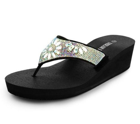 Dream Pairs Women's Foam Wedge Thong Sandals