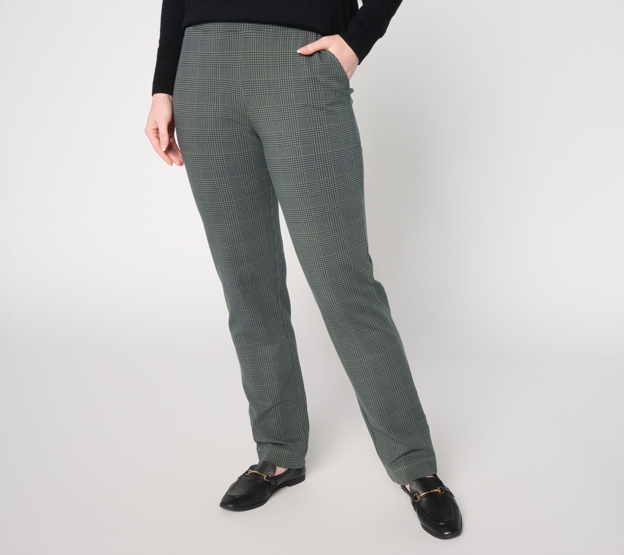 Denim & Co. Petite Any Day Duo Stretch Straight-Leg Pants