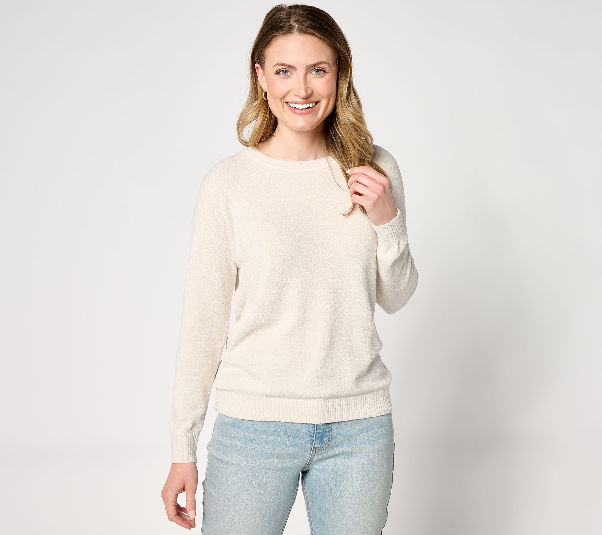 "As Is" Barefoot Dreams CozyChic Ultra Lite Piped Neck Pullover