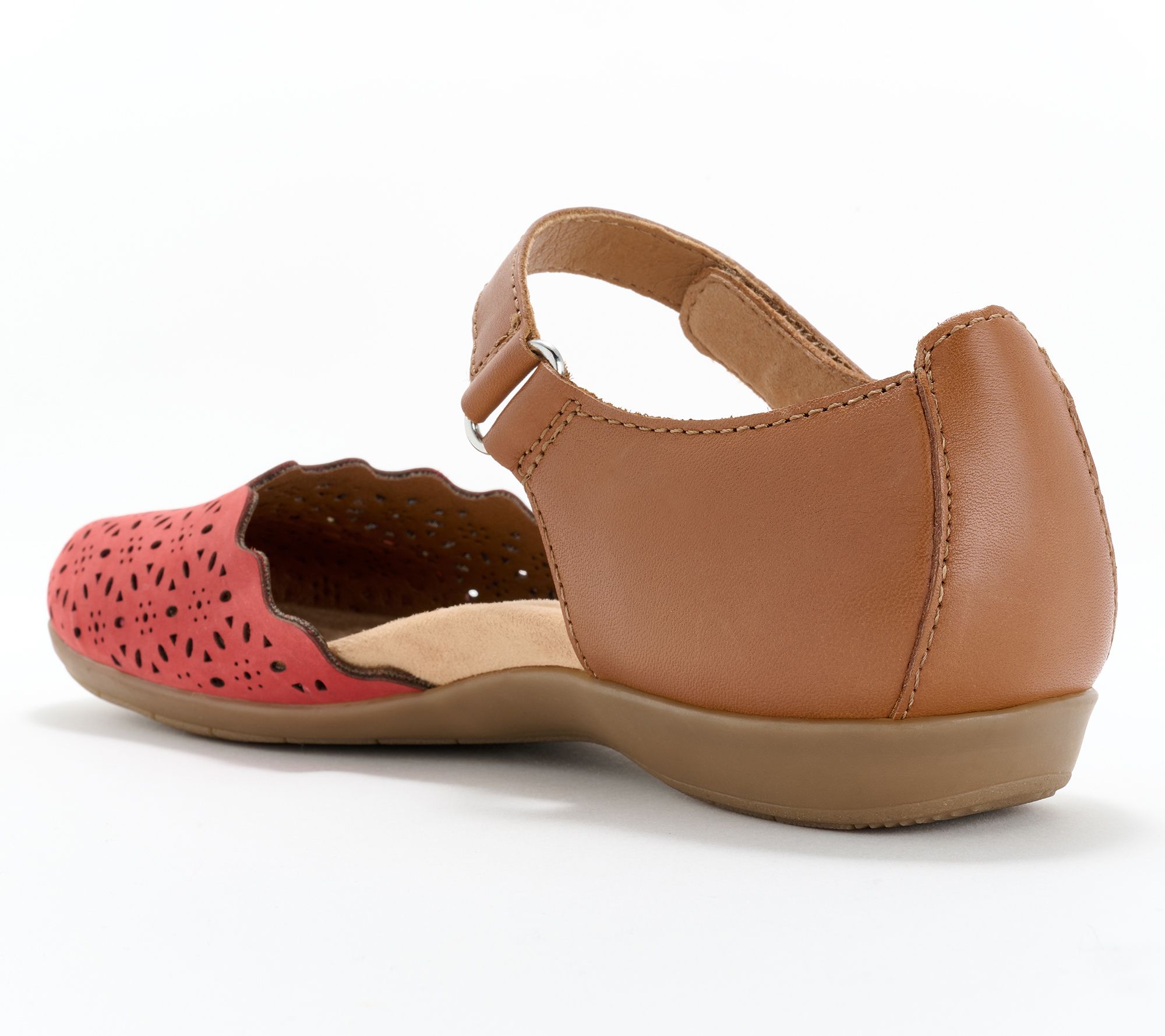 Earth Leather Perforated Mary-Janes - Brynn - QVC.com