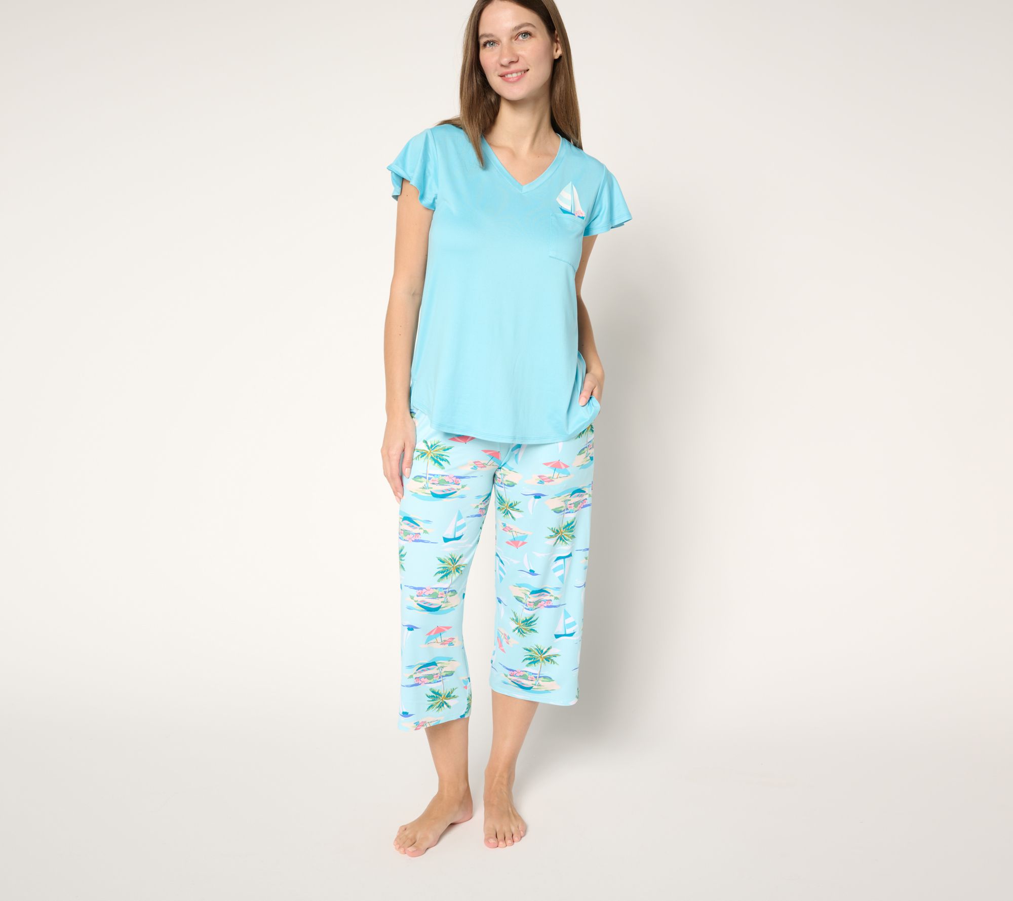 Cuddl Duds Cool & Airy Pocket Full of Sunshine Pajama Set