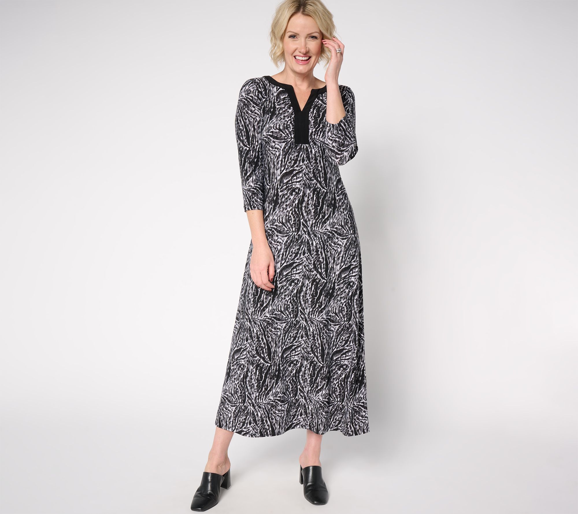 Attitudes by Renee Petite Como Jersey Printed Maxi Dress