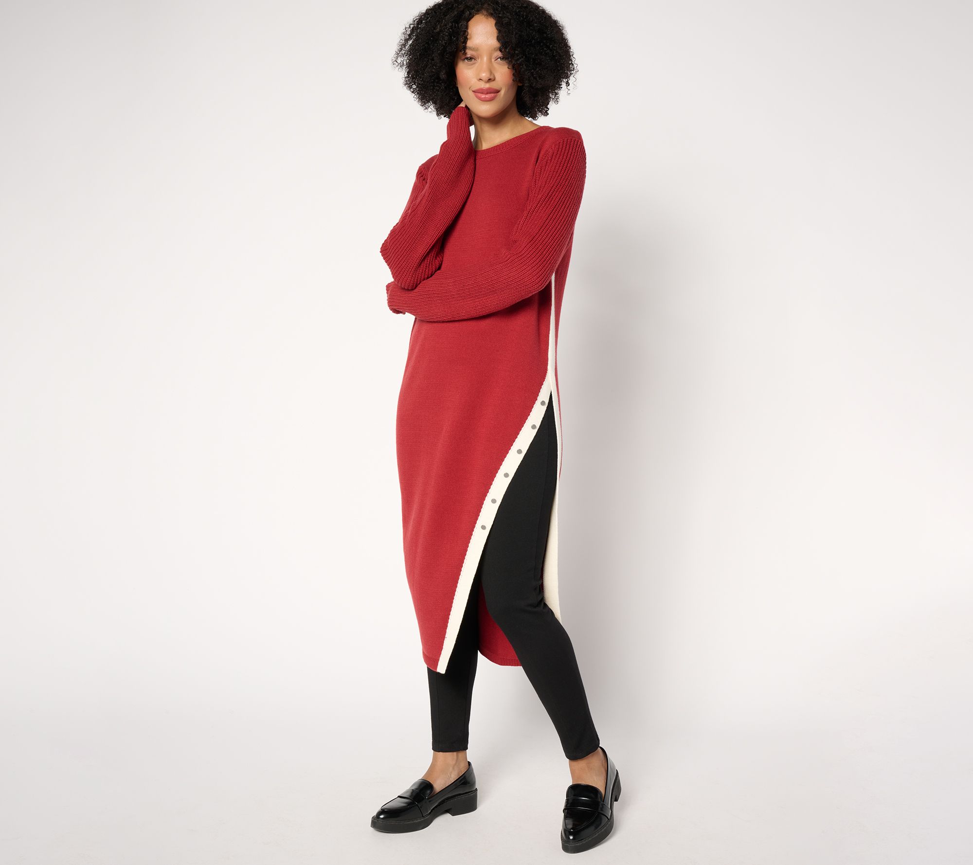 "As Is" Peace Love World Reg Crew Neck Side Slit Tunic/ Dress