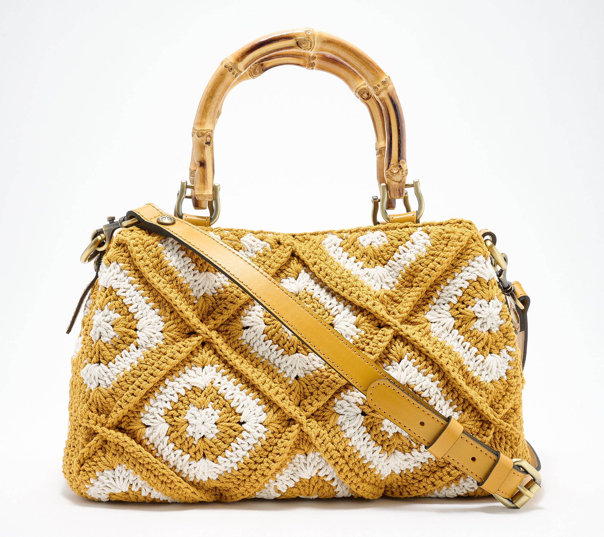  Patricia Nash Empoli Diamond Crochet Satchel with Crossbody Strap