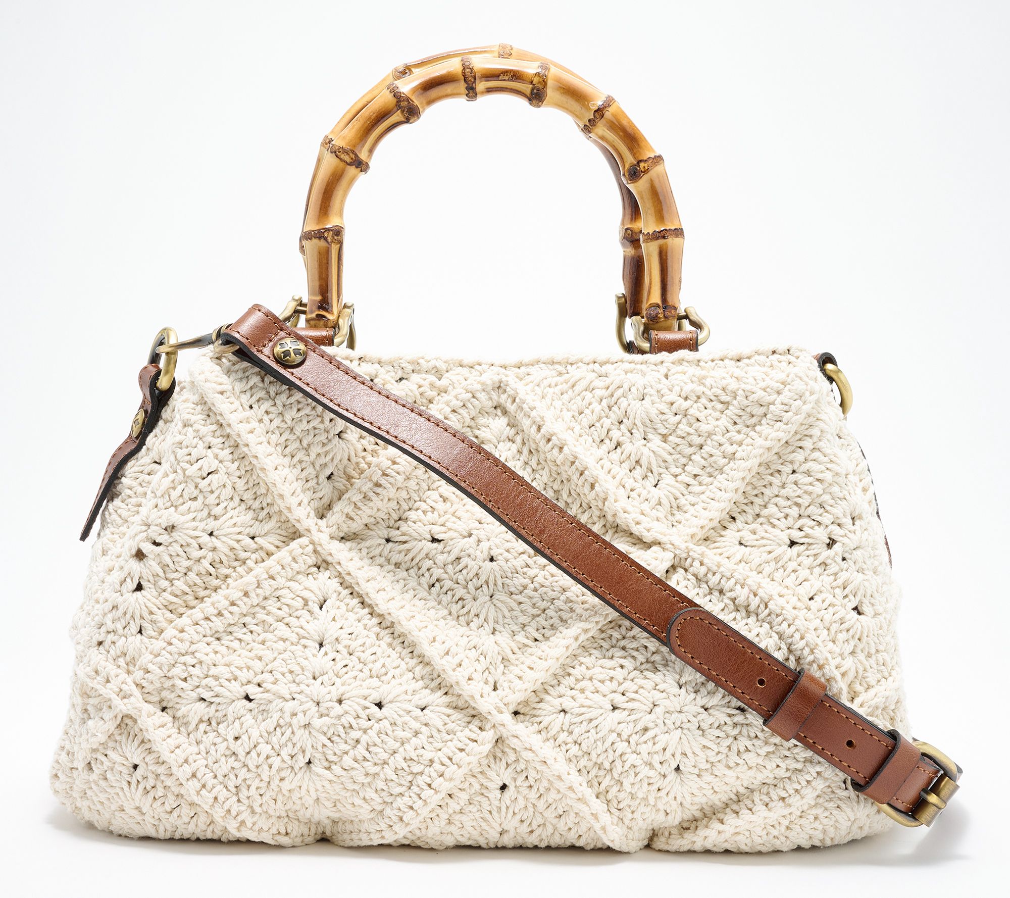 Patricia Nash Empoli Diamond Crochet Satchel with Crossbody Strap