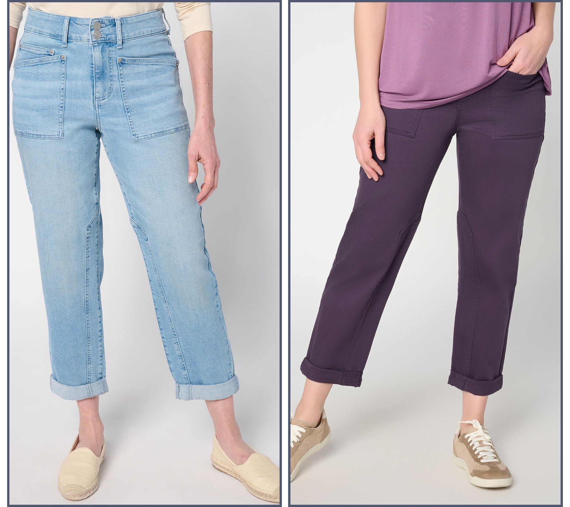 LOGO by Lori Goldstein Straight Leg Ankle Jeans