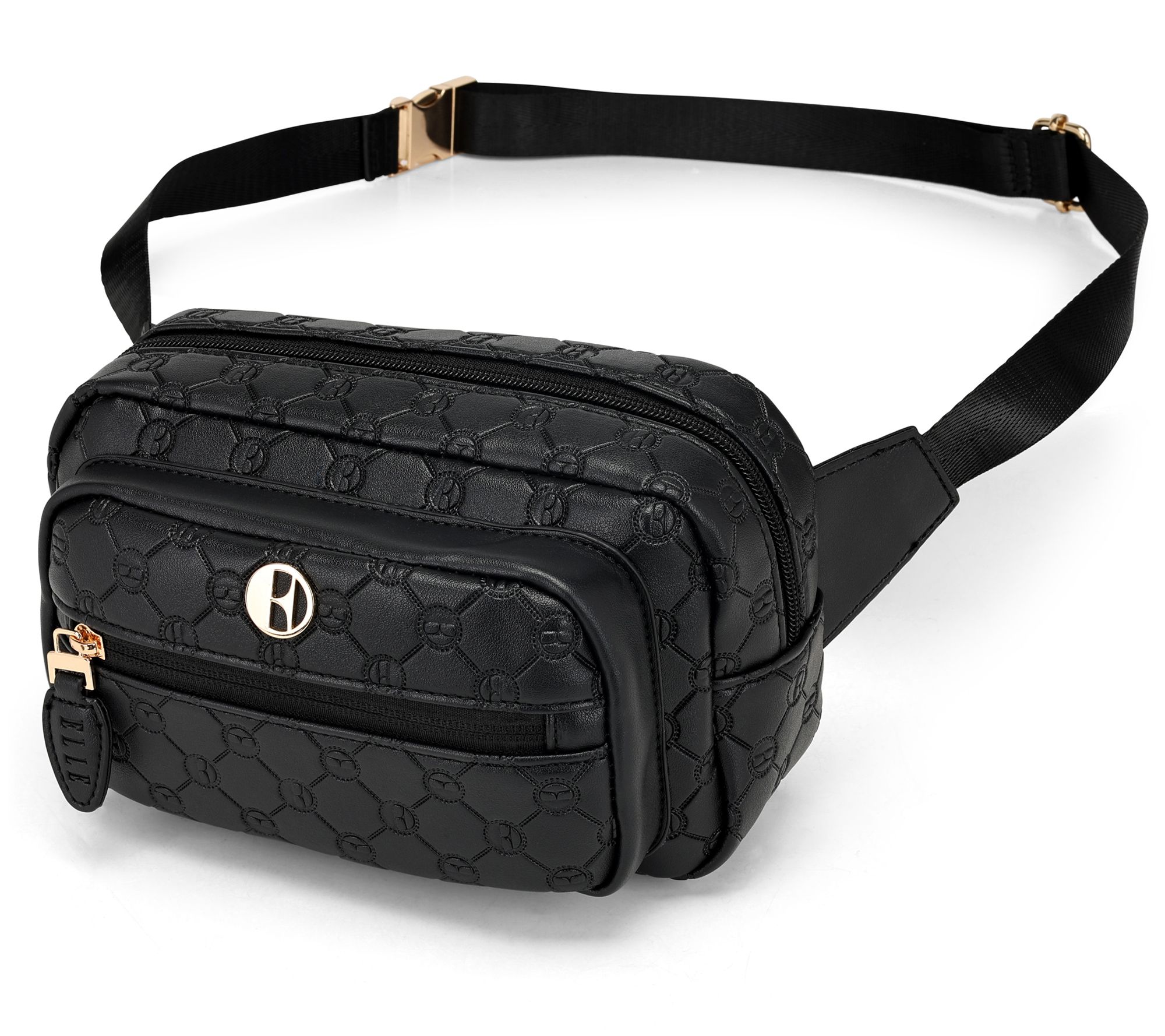 ELLE Compass Vegan Leather Monogram Sling Bag