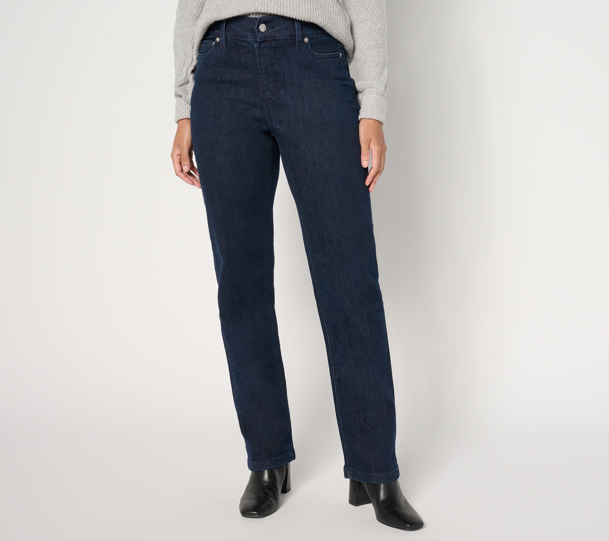 "As Is" Denim & Co. Petite Indigo '94 Fit Easy Stretch Relaxed Jean