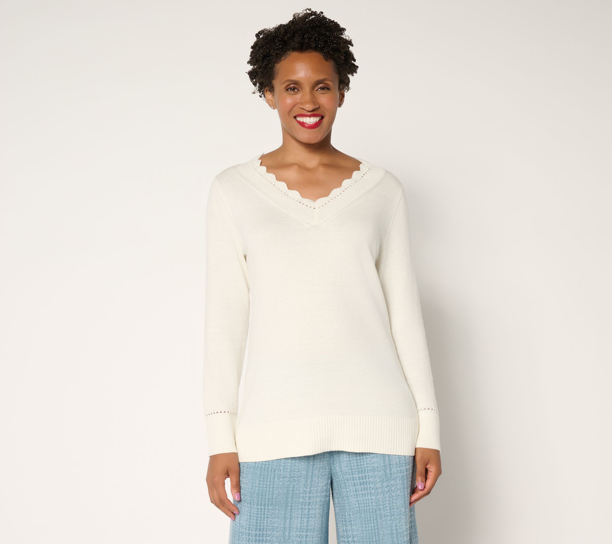 BEAUTIFUL by Lawrence Zarian V- Neck Pullover Sweater