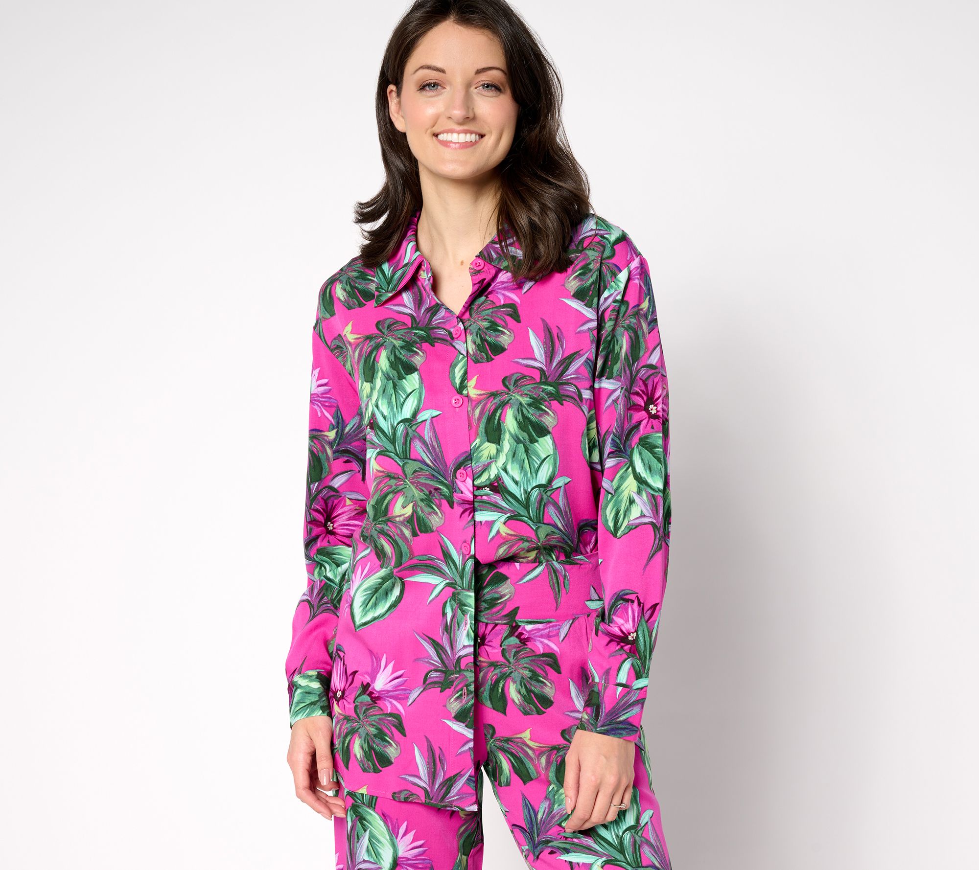 "As Is" Brandis Dress Out Loud Duet Dressing Long Slv Printed Blouse