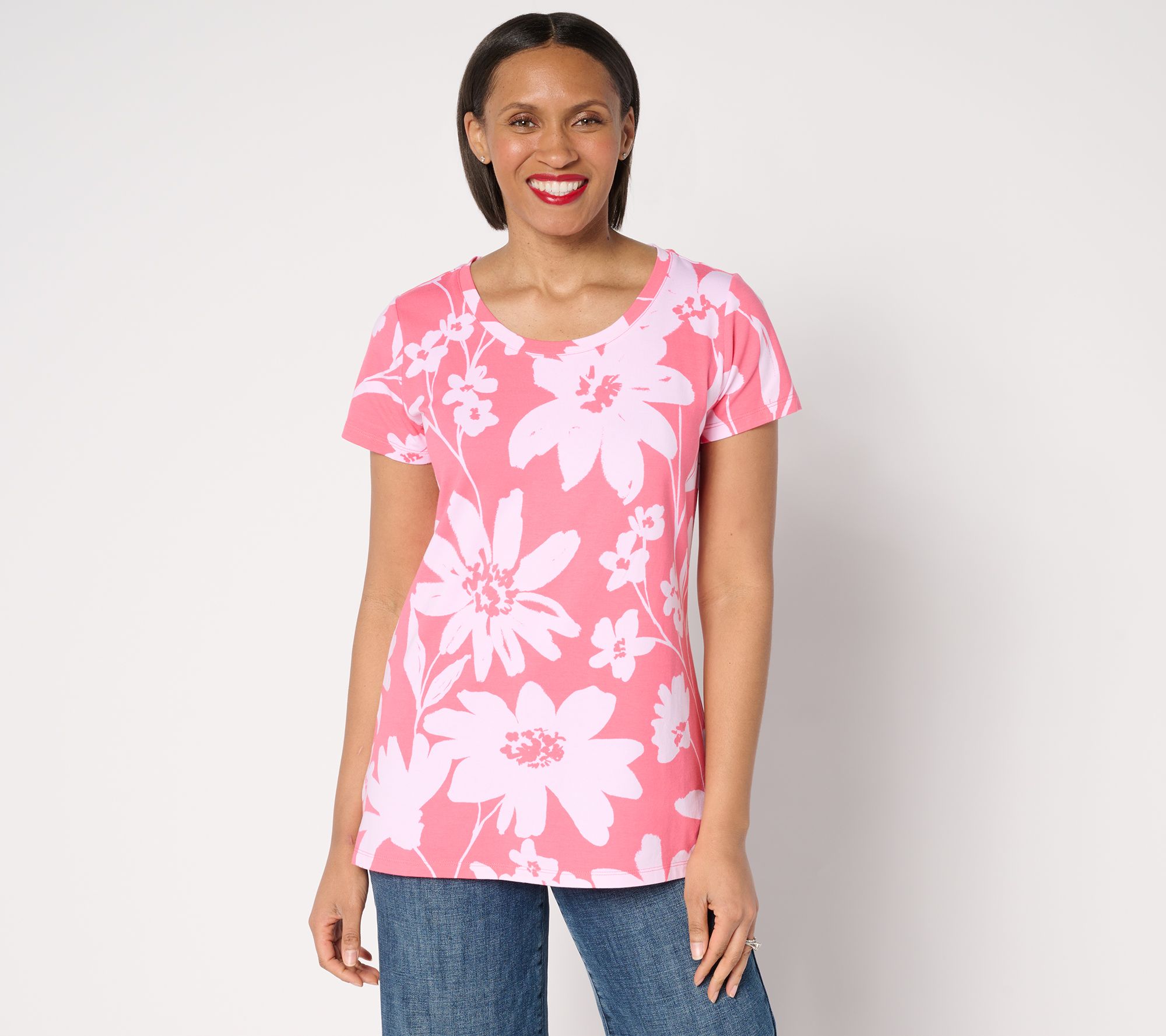 "As Is" Belle by Kim Gravel Primabelle Knit Born to Bloom Scoop Neck Top