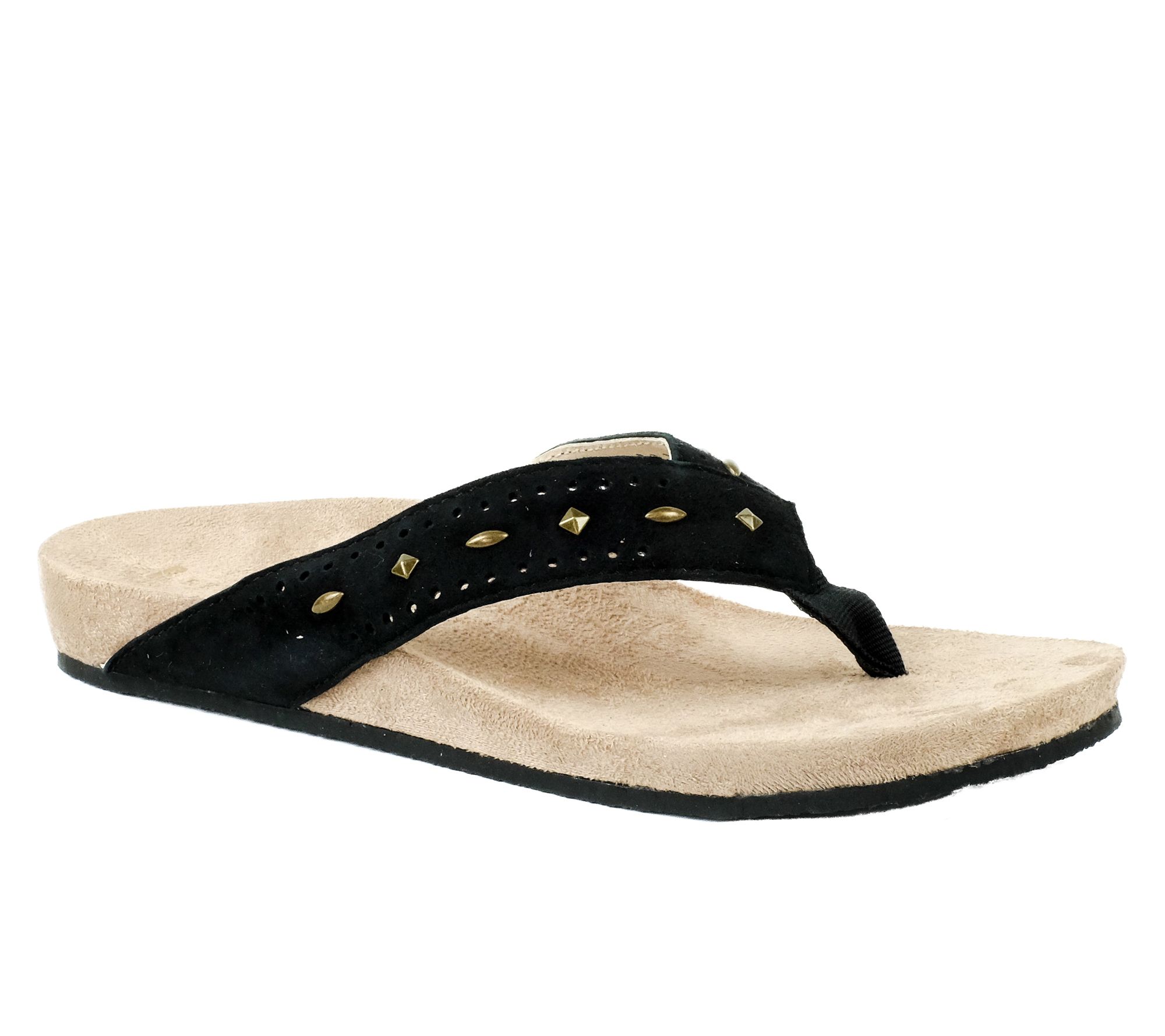 Revitalign Orthotic Studded Suede Thong Sandals- Kena