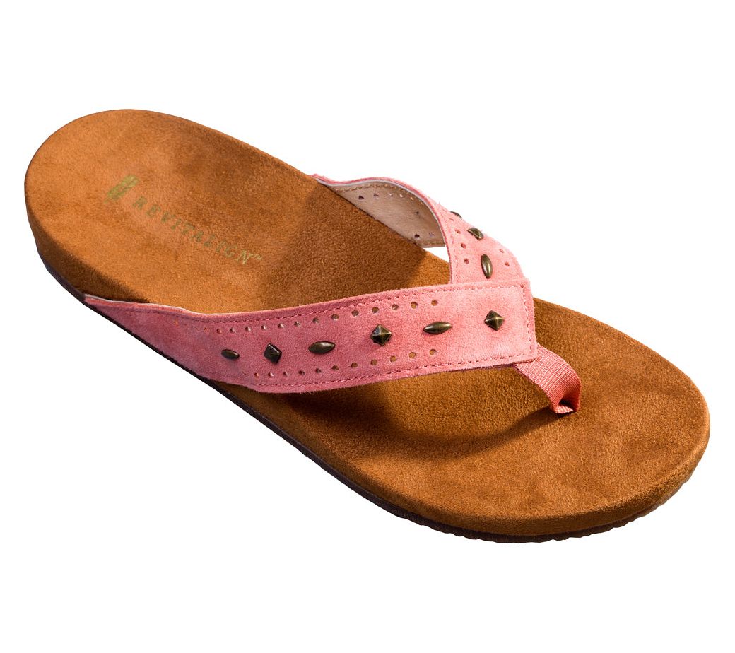 Revitalign Orthotic Studded Suede Thong Sandals- Kena