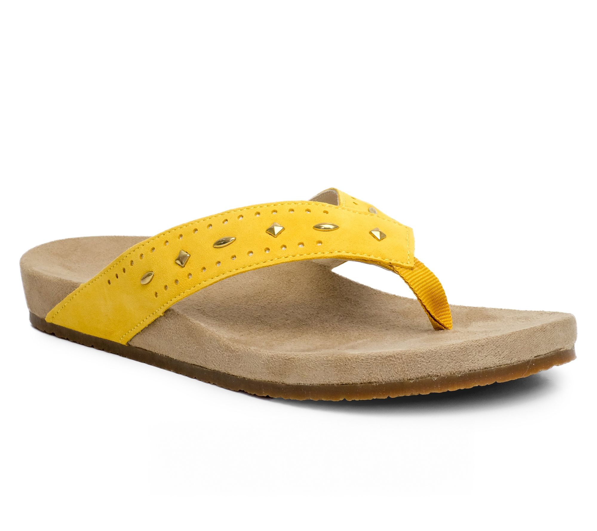 Revitalign Orthotic Studded Suede Thong Sandals - Kena