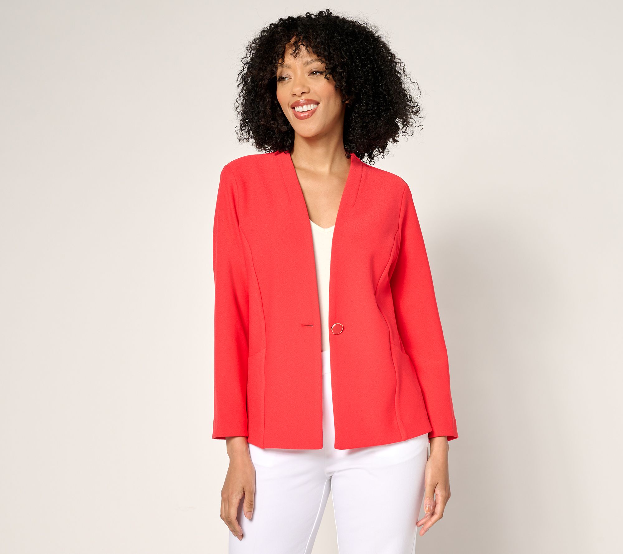 "As Is" Susan Graver Knit Crepe Fusion Bracelet Sleeve Jacket