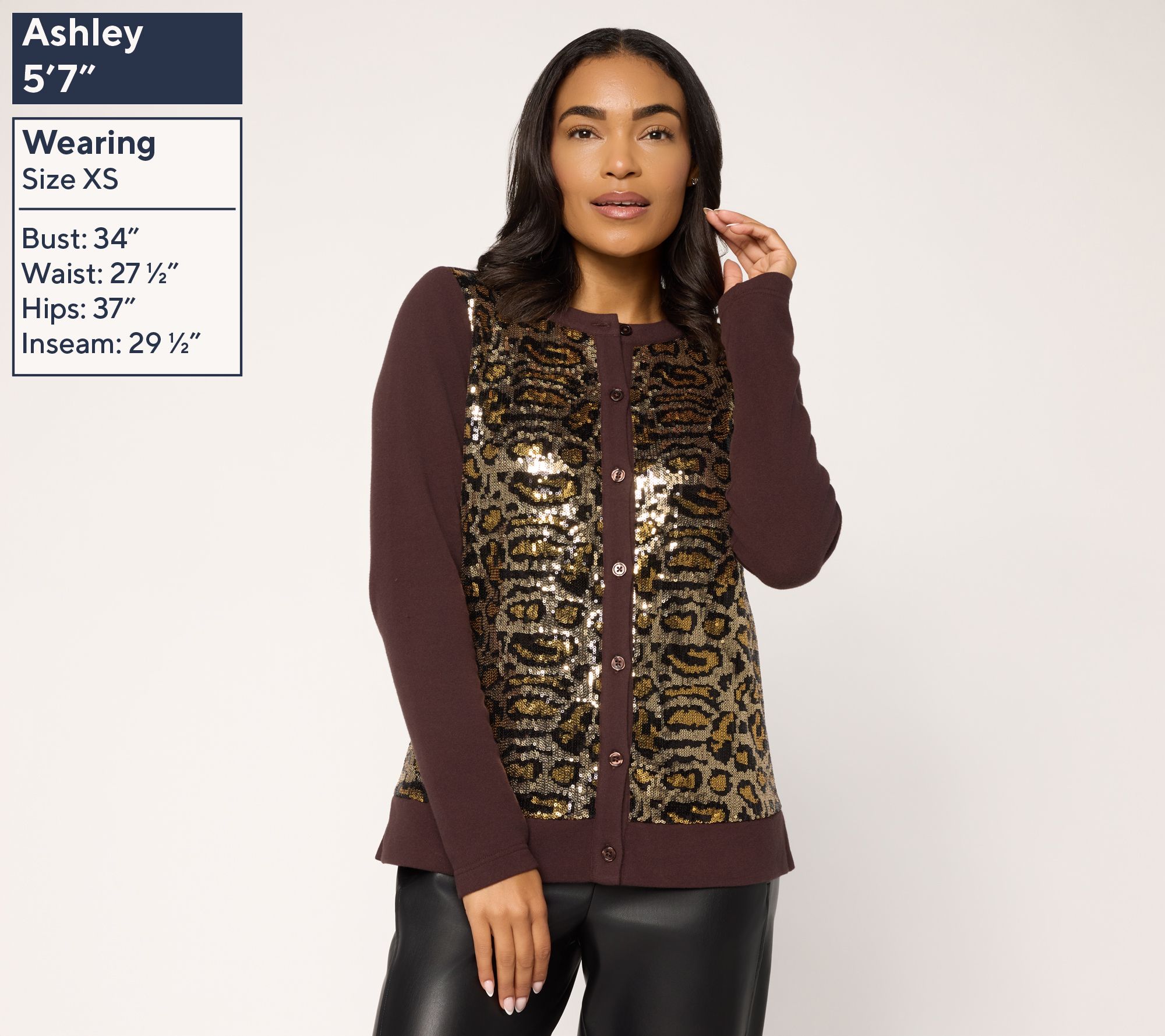 Jingle Belles by Kim Gravel Animal Chic Sequin Cardigan - QVC.com