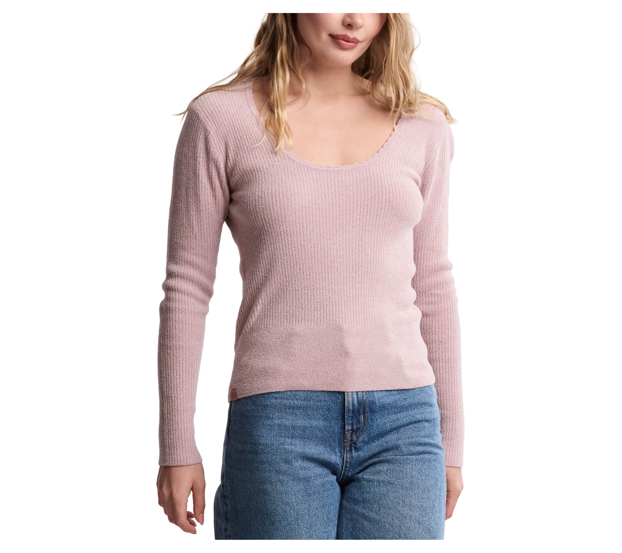 Barefoot Dreams CozyChic Ultra Lite Ribbed Scoop Neck Top