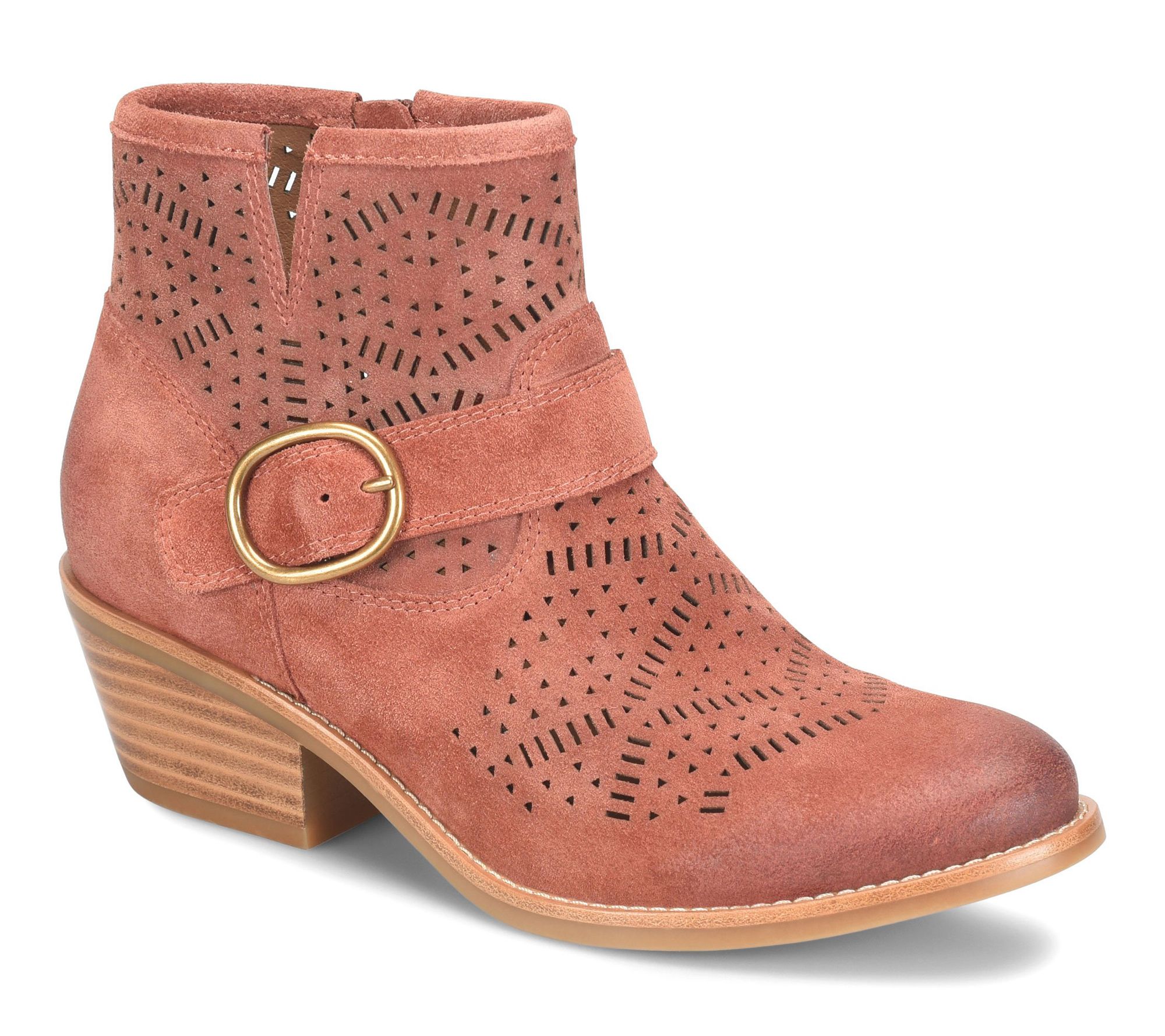 Sofft Western Laser Cut Suede Bootie - Adriana