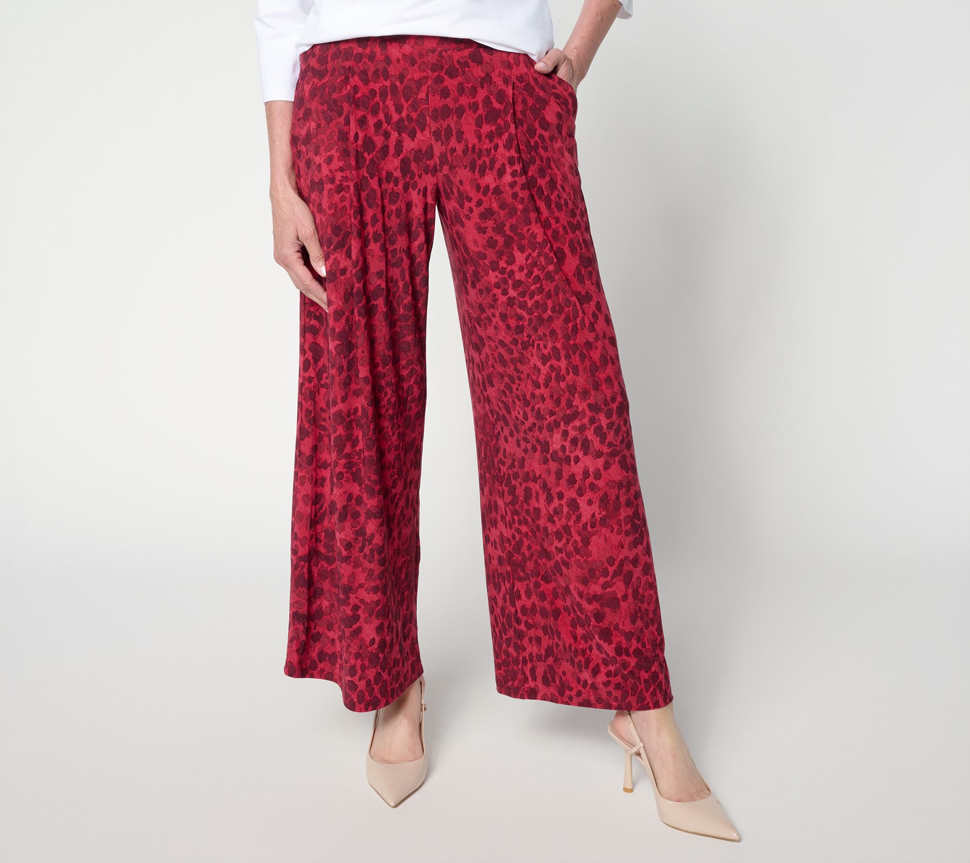 "As Is" Attitudes by Renee Reg Print Como Jersey Ankle Pants