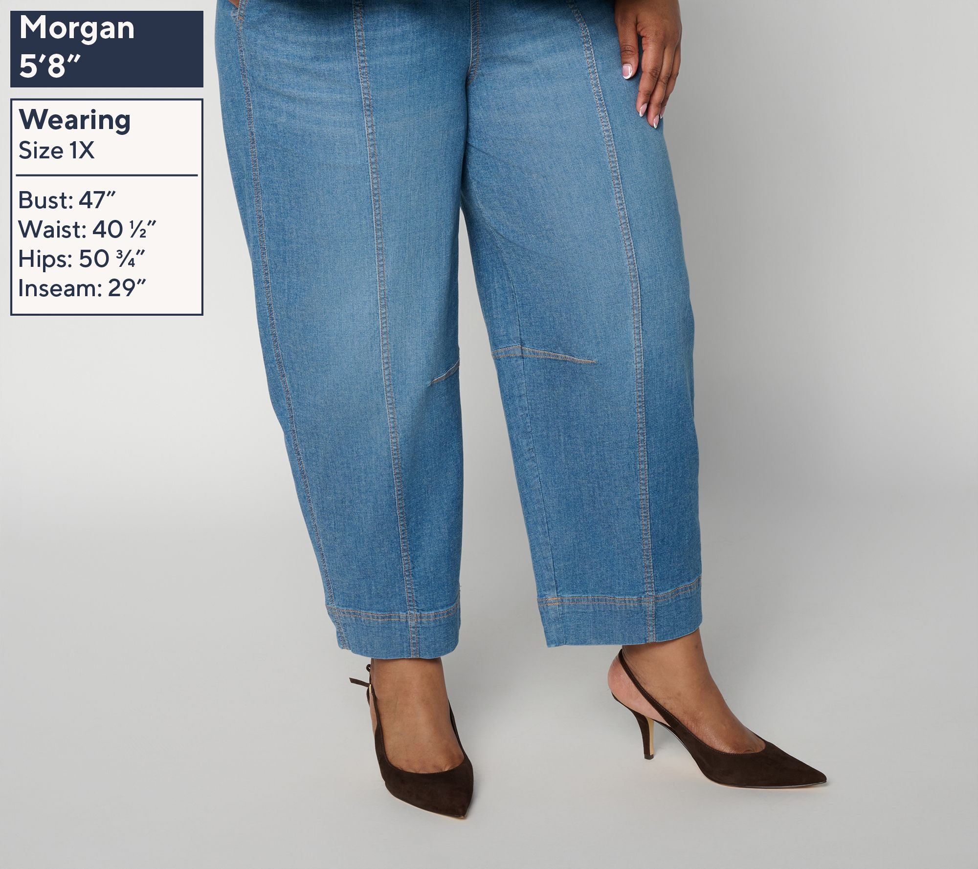 Carla Rockmore Collection Petite Tapered Stretch Denim Ankle Pants