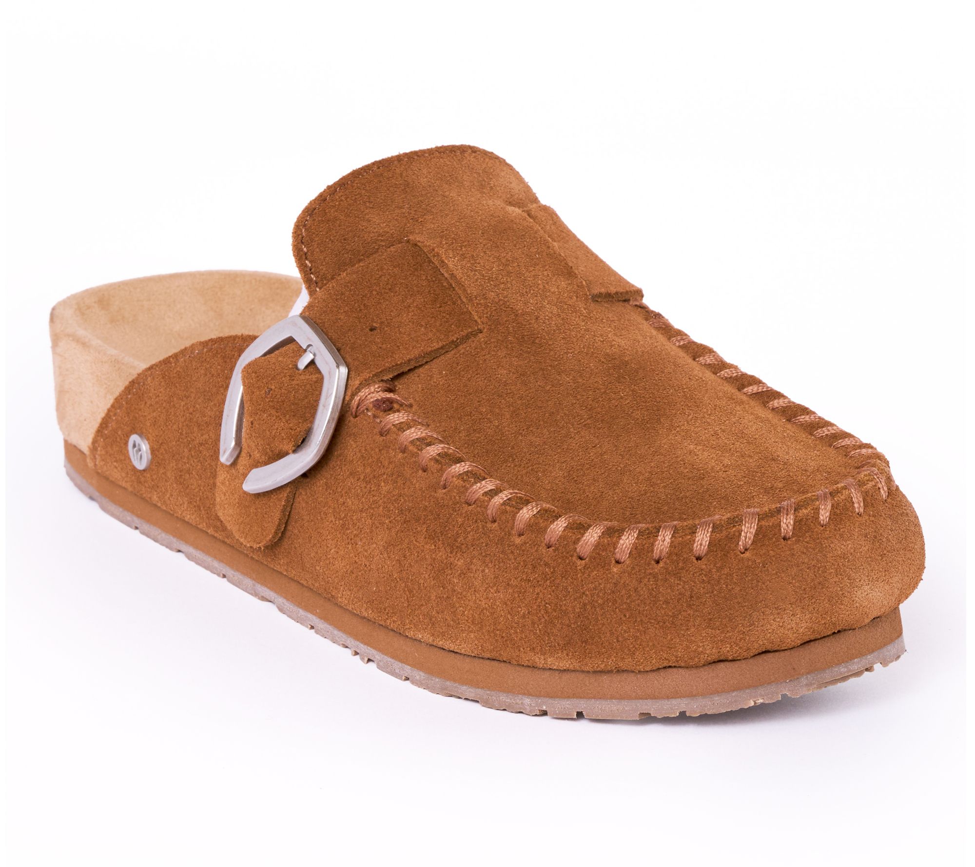 Minnetonka Women's Suede Buckle Clog