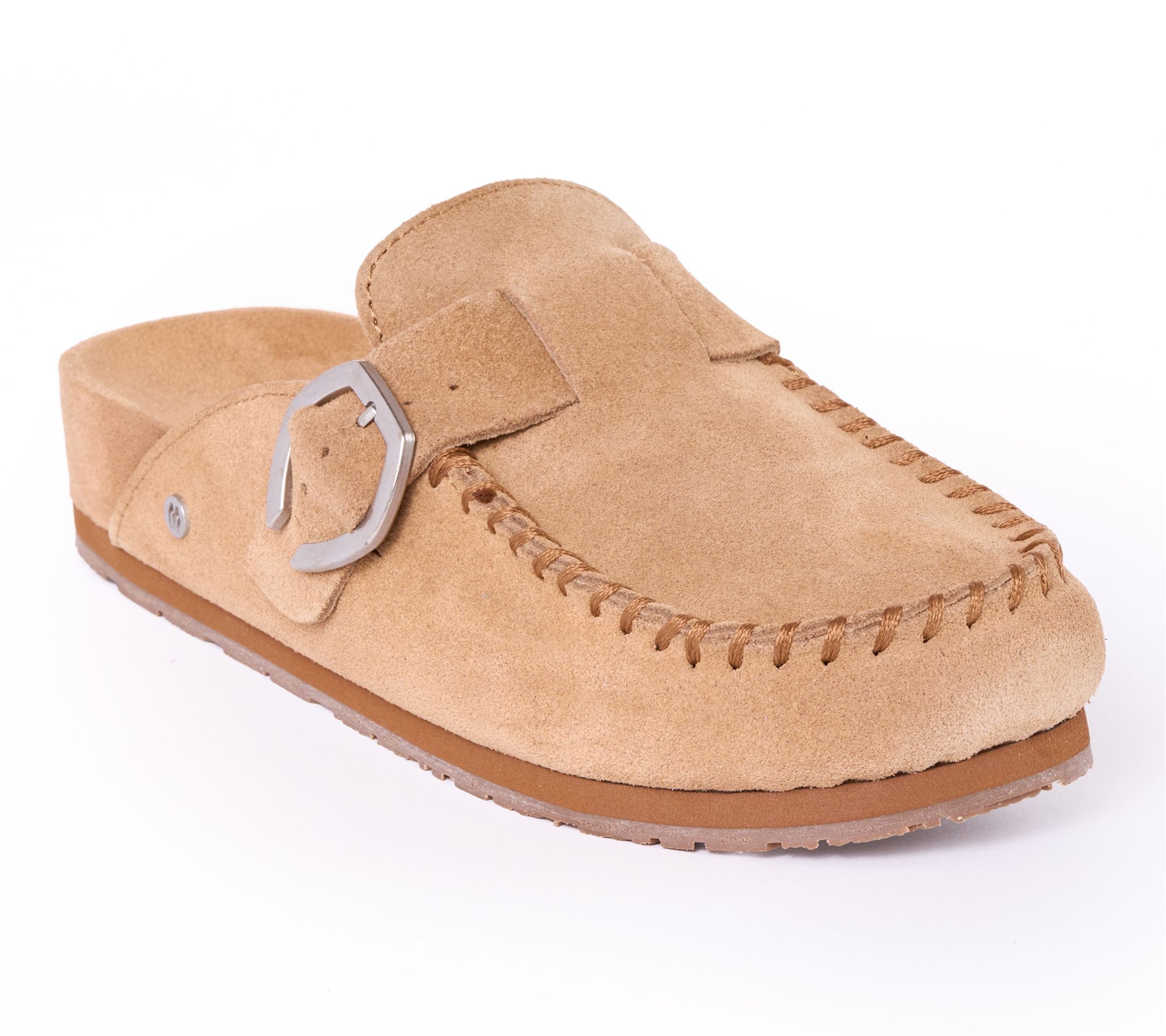 Minnetonka Women's Suede Buckle Clog