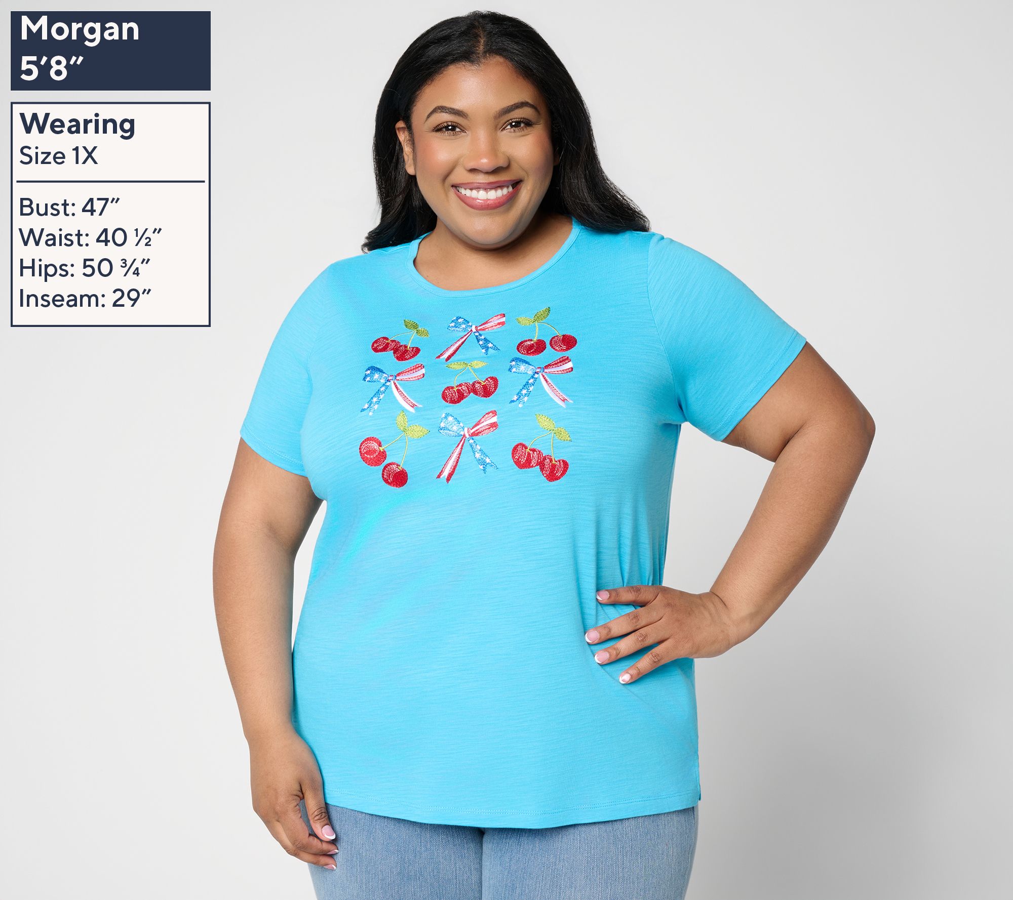 Quacker Factory A Cherry on Top Short Sleeve Top - QVC.com