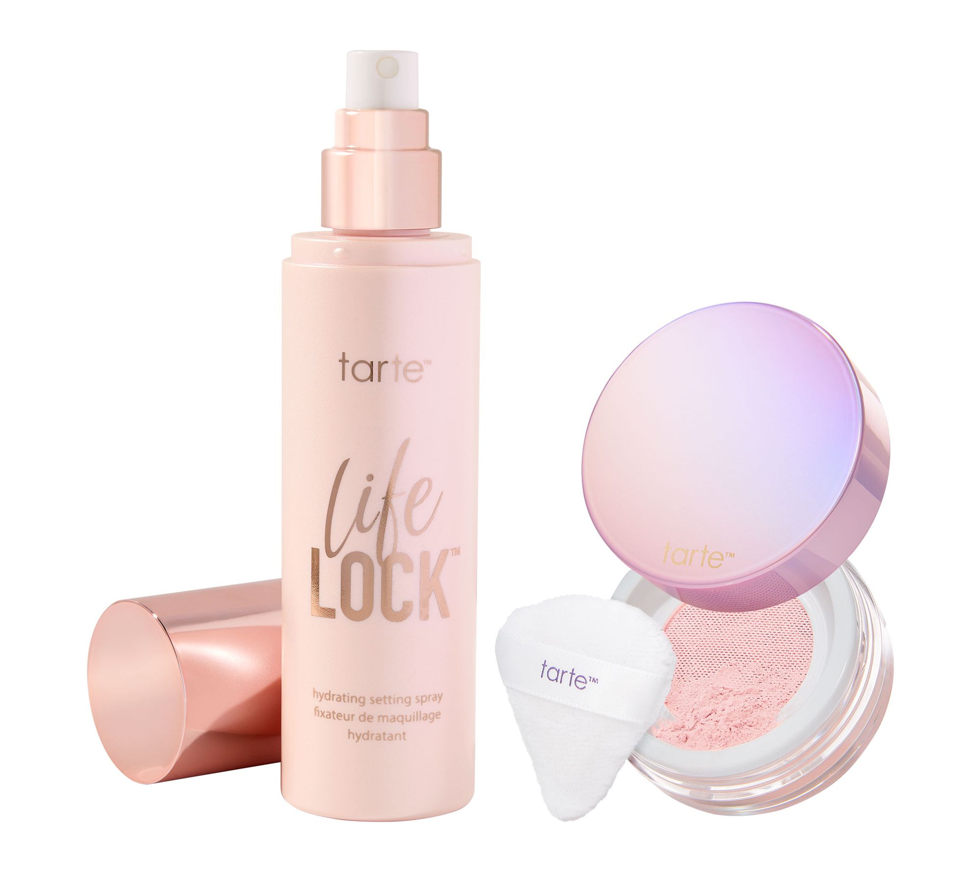 tarte life lock setting spray & creaseless powder duo