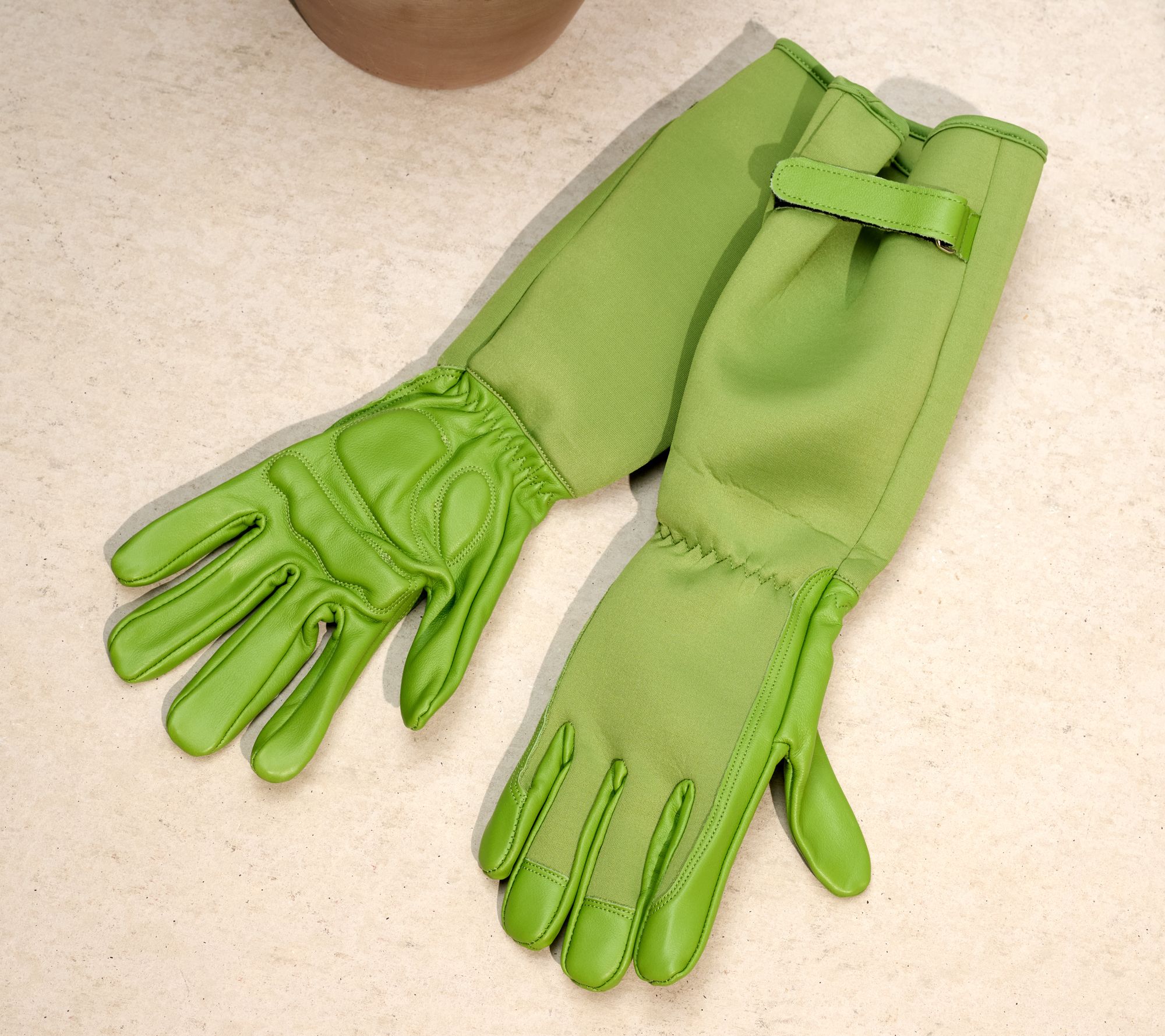 "As Is" Martha Stewart Leather Palm Long Gardening Gloves