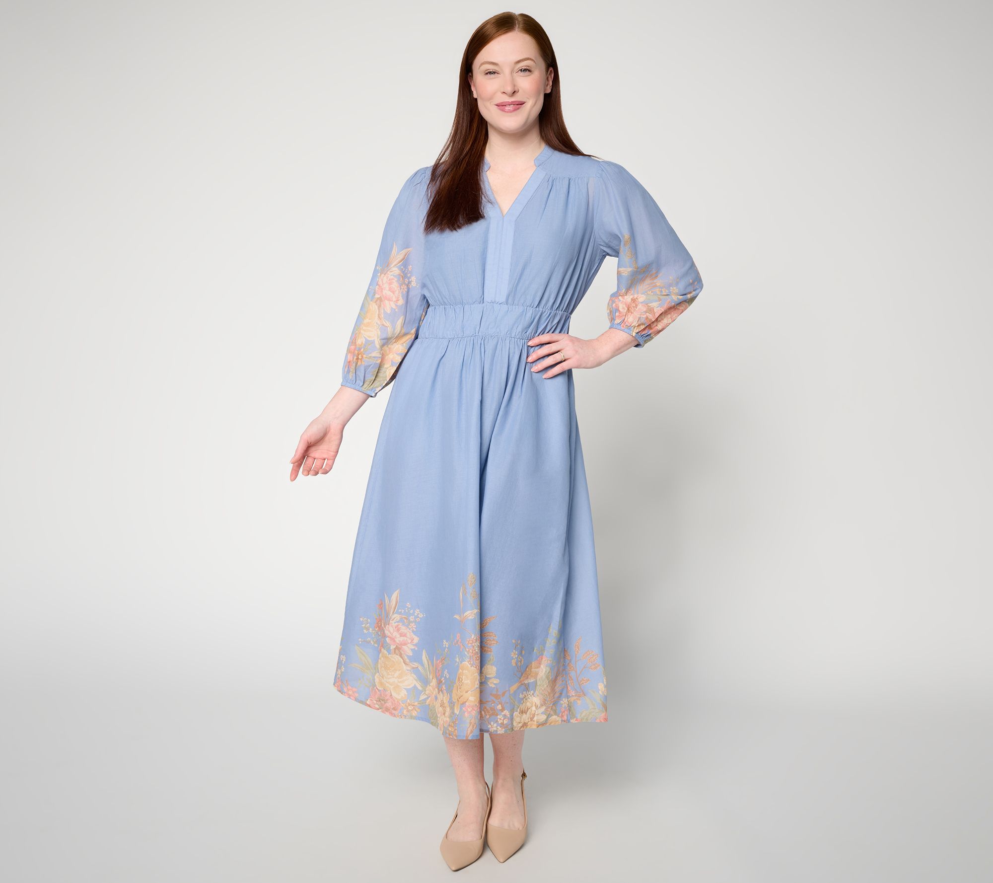 "As Is" Ree by the Pioneer Woman Floral Print Knit Midi Dress