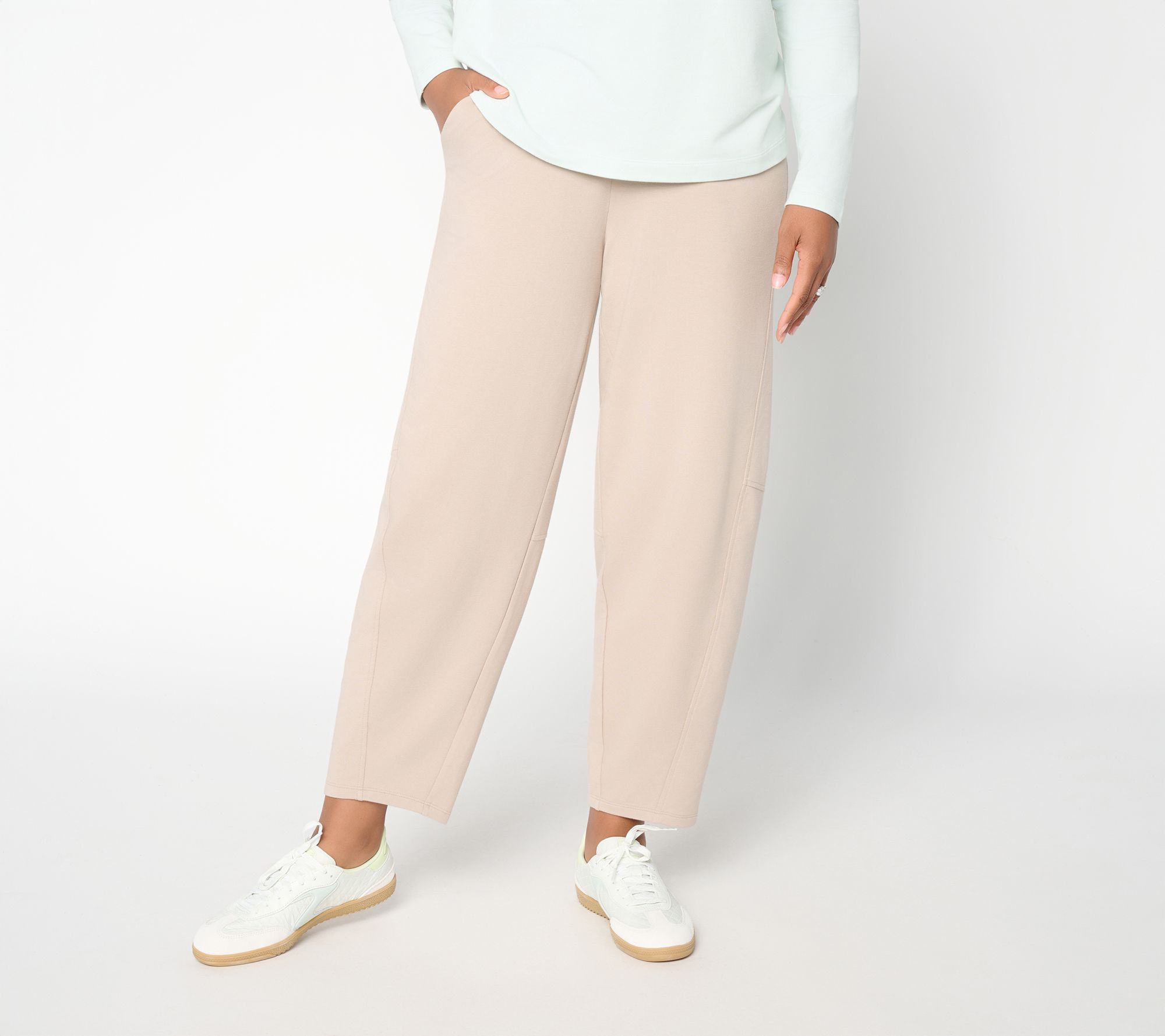 AnyBody Regular Cozy Knit French Terry Barrel Pant