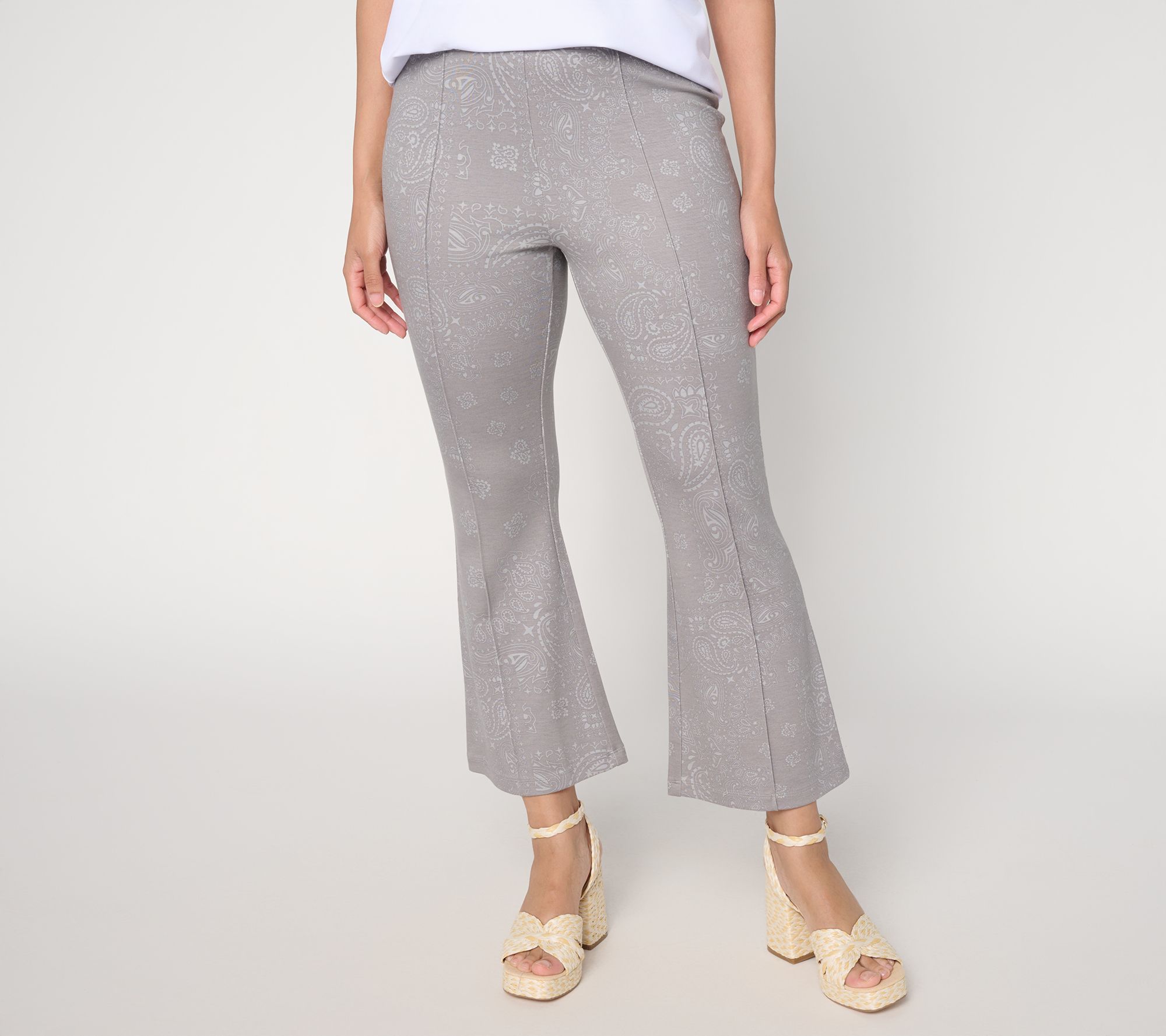 "As Is" Peace Love World Petite Printed Cropped Length Pull On Pants